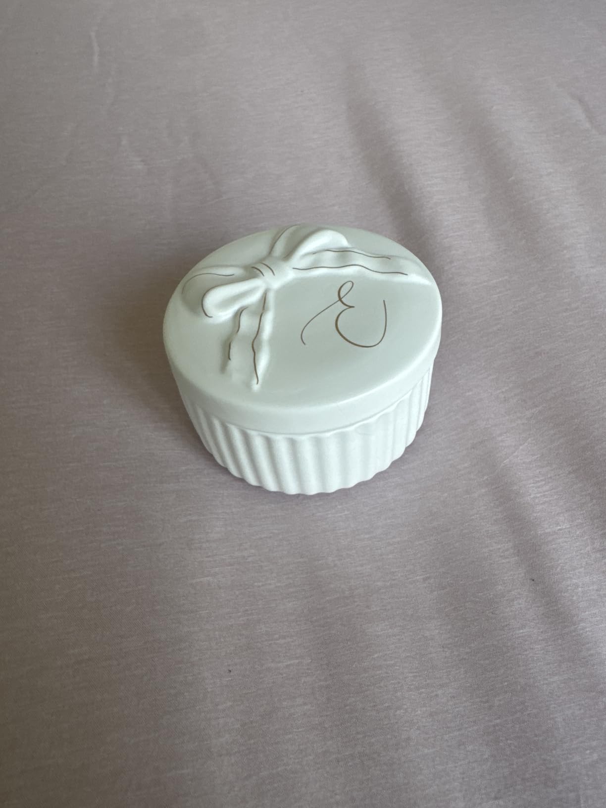 COLLECTIVE HOME Ceramic Jewelry Box with Bow, Nightstand Vanity Decor(M) | Jewelry Tray with Lid, Christmas Mother's Day Birthday Gifts for Women, Wedding, Bridal Shower, Bridesmaid Proposal Gifts customer photo 2