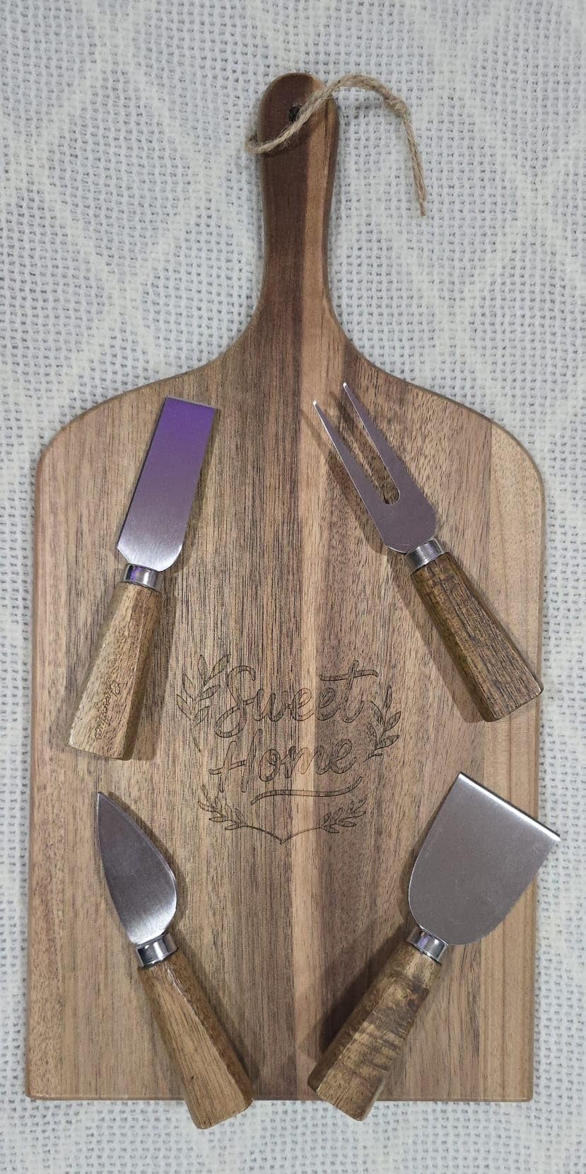 9-Piece Charcuterie Board Gift Set, Acacia Wood Cheese Board with Knives | 100% Acacia Wood, Cheese Knives & Coasters, Charcuterie & Cheese Serving, Entertaining, Wedding & Housewarming Gift customer photo 1