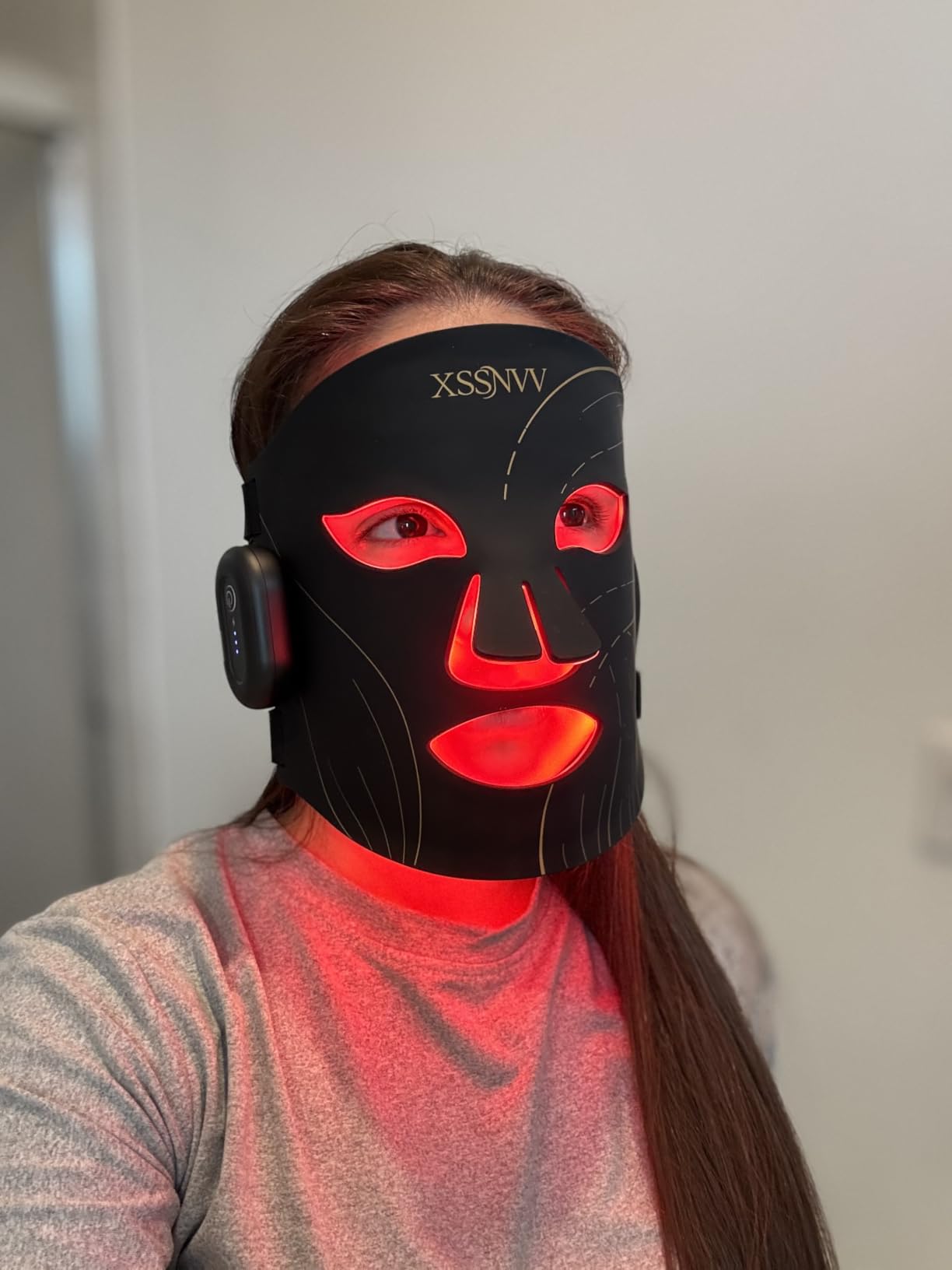 Red Light Therapy Mask, Wireless, 850nm NIR, Red/Blue Led Light | 4 Modes, 272 LEDs, 27mW/cm² Power, Full Face Coverage, 10-Min Timer, Rechargeable, Home Use, visible results in 4 Weeks customer photo 1