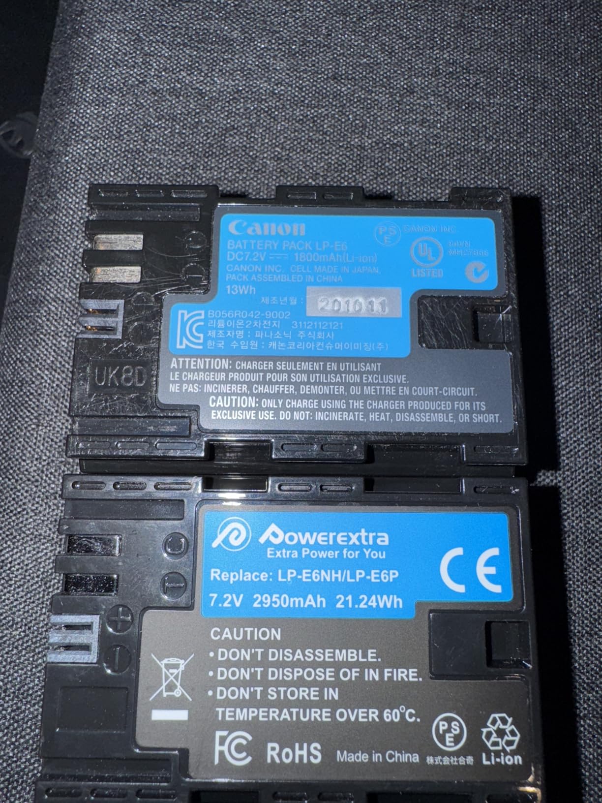 LP-E6NH High Capacity Batteries 2950mAh Compatible with Canon EOS R,R5,R6,R6 Mark II,R7,90D,80D,70D,60D,5D II,5D III,5D IV,5Ds,6D,6D II,7D,7D Mark II Cameras customer photo 1