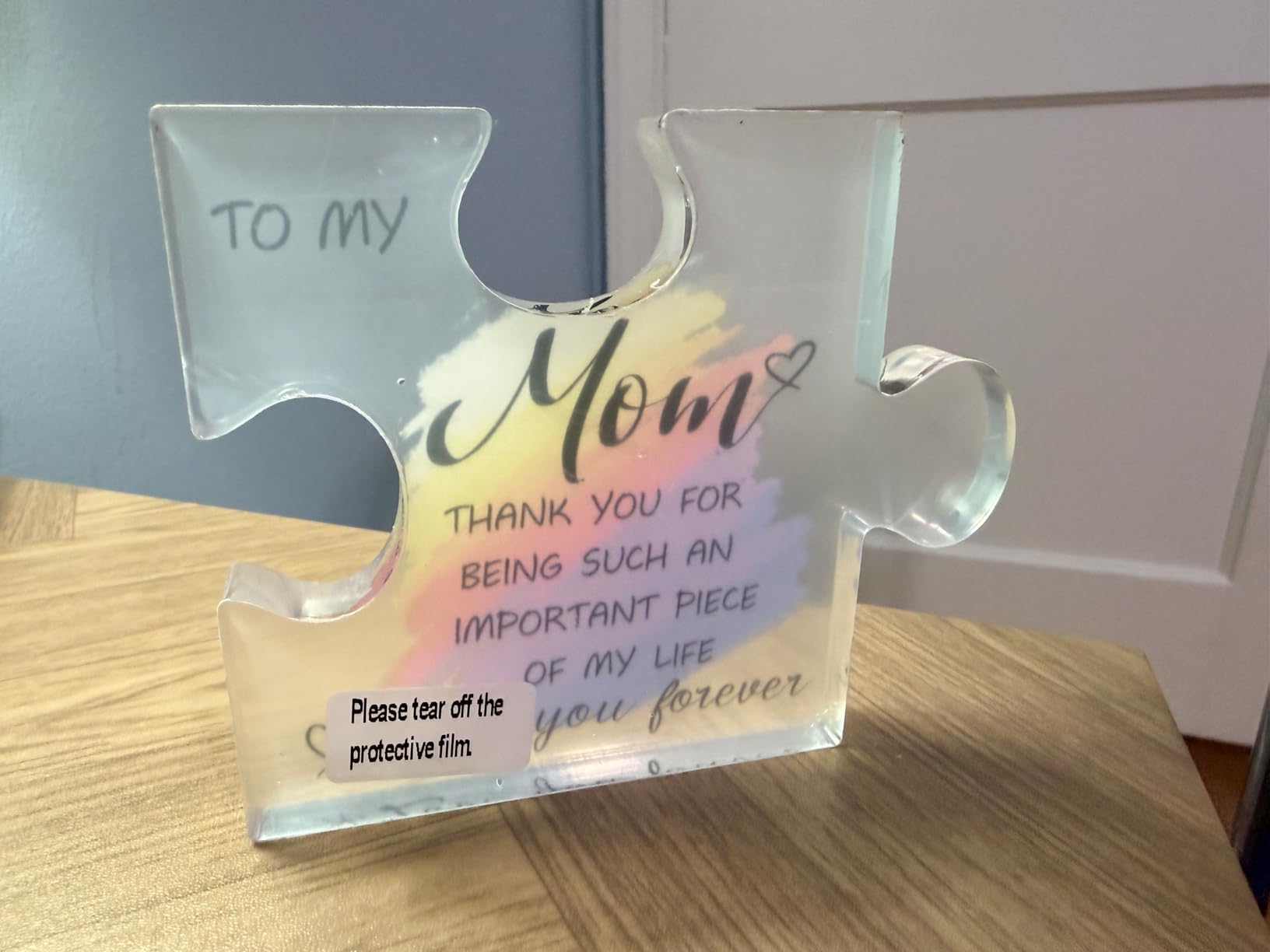 Sister Gifts from Sisters - To My Sister Acrylic Puzzle Plaque, Unique Birthday Wedding Christmas Thanksgiving Gifts, Desk Decor Present for Sisters customer photo 2