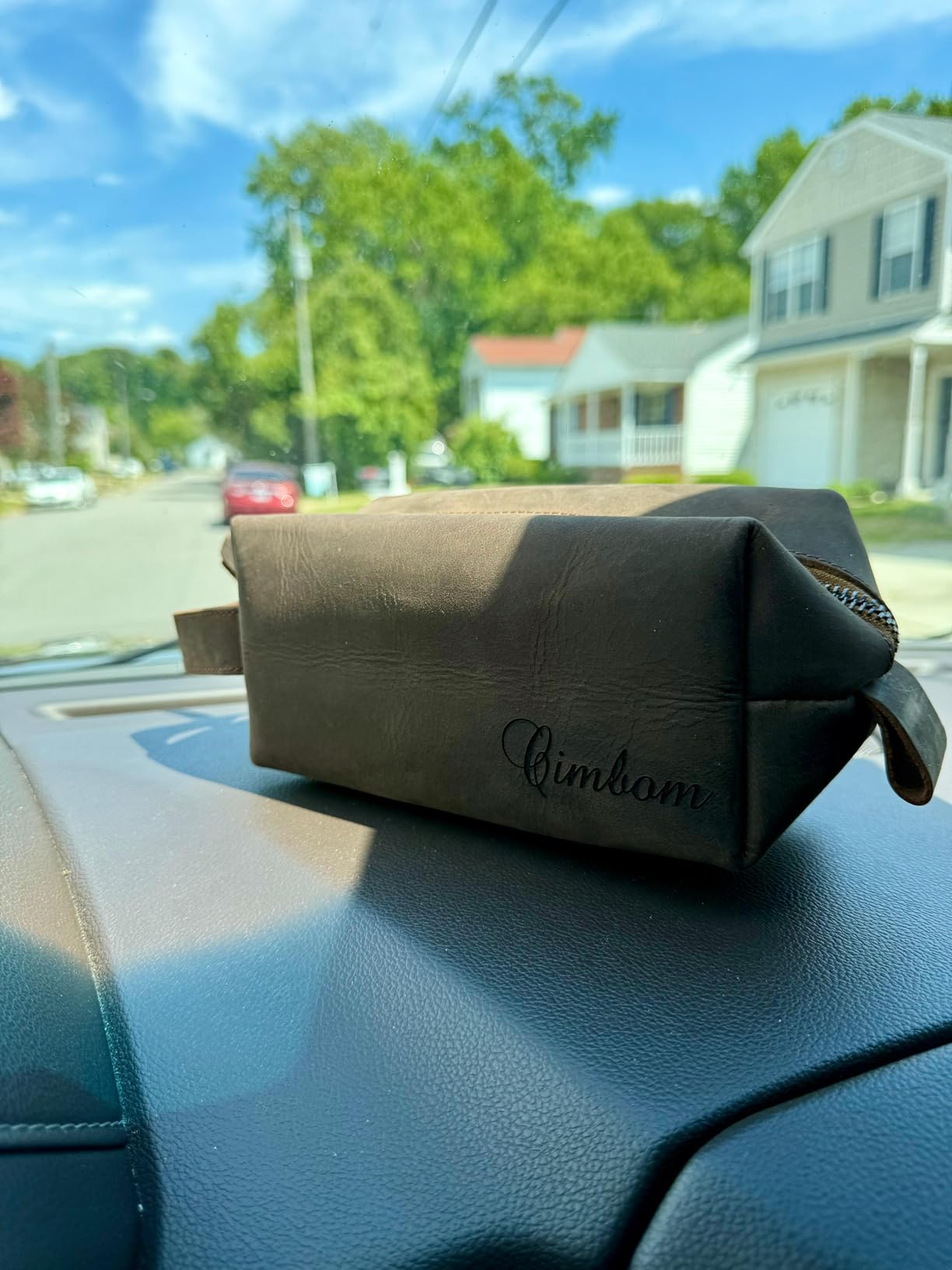 Personalized Handmade Genuine Leather Toiletry Bag | Custom Engraved Shaving Dopp Kit with Name, Initial | Travel Pouch for Men, Him, Husband, Dad, Boyfriend | Gift Idea for Groomsmen customer photo 1