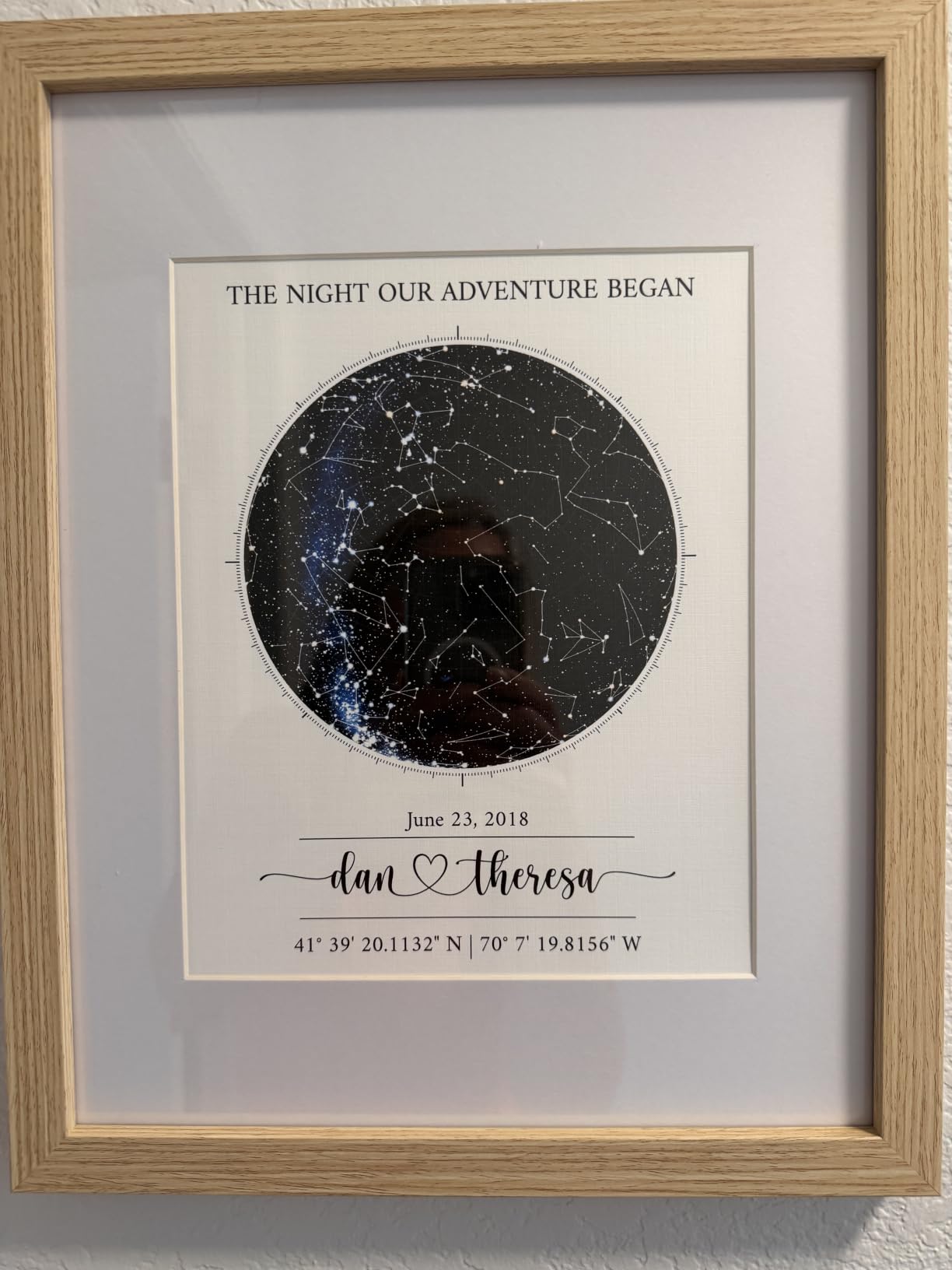 Custom Star Map Art Print - Fully Personalized (Your Details, Size, Color, Framing) | Gift for Mother's Day | Romantic Gift Husband | Paper Anniversary for Men | Special Ocassions (e.g. Wedding, Birthday, etc) customer photo 1