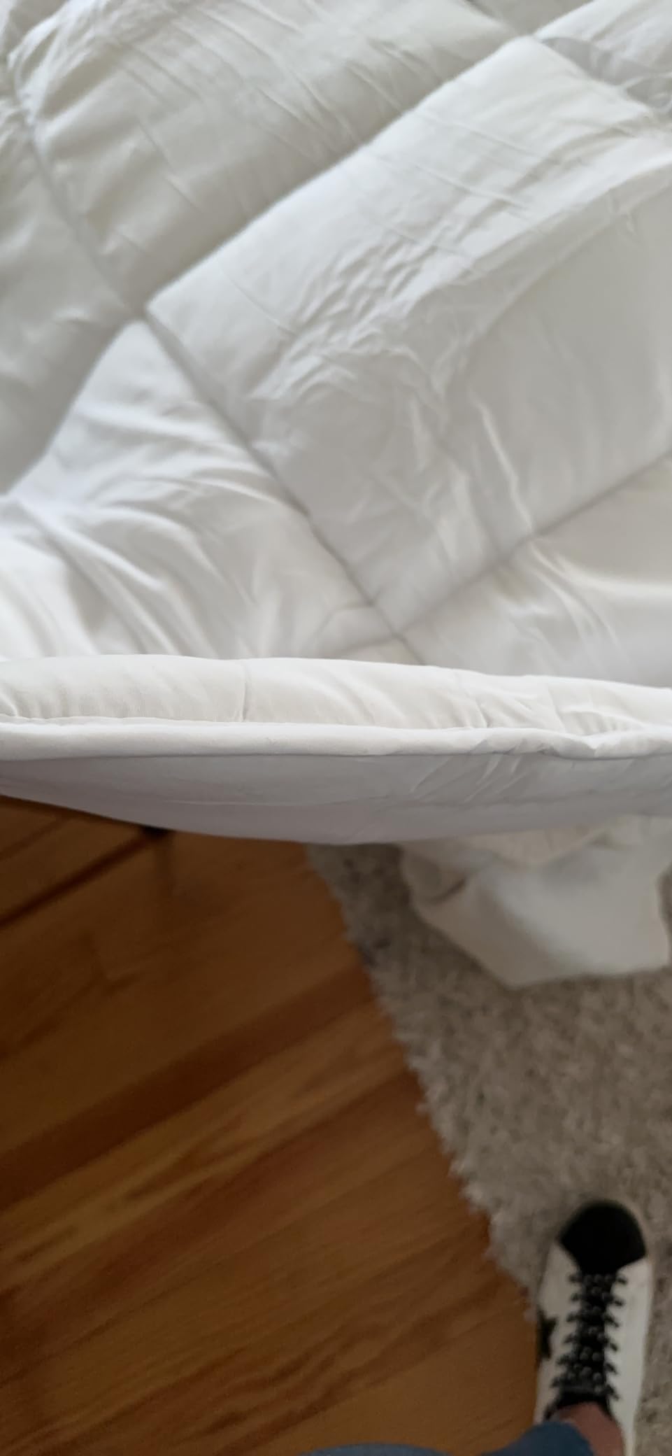 Premium Goose Down Comforter Oversize King, White, All Season, 120x98in | 100% Organic Cotton Fabric, 1200TC, 850+ Fill Power, Hotel Collection, Luxury, Fluffy, Breathable, Skin Friendly, 8 Corner Tabs customer photo 1