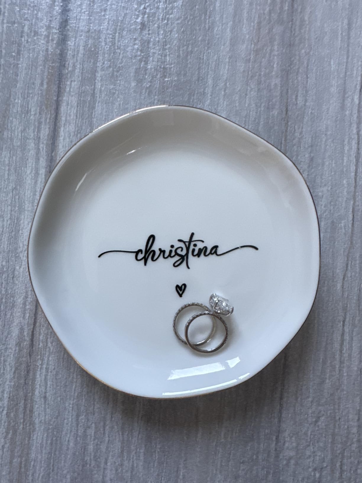 Personalized Couples Ring Dish, Engagement Gift for Bride and Groom customer photo 1