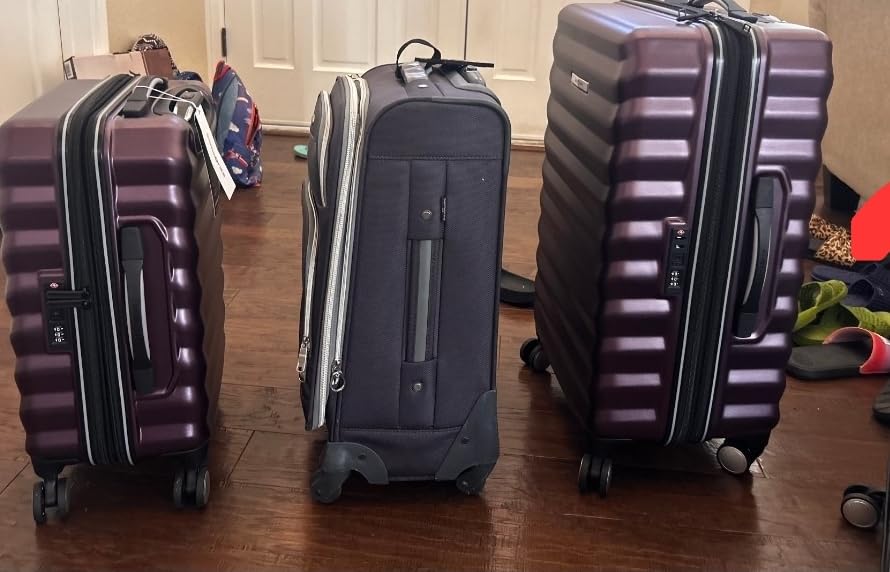 Hard-Sided 28-Inch Lightweight Checked Large Expandable Element Suitcase: Durable, 360° Spinner Wheels, Adjustable Telescopic Handle, TSA-Approved Lock - Alpine Black customer photo 2