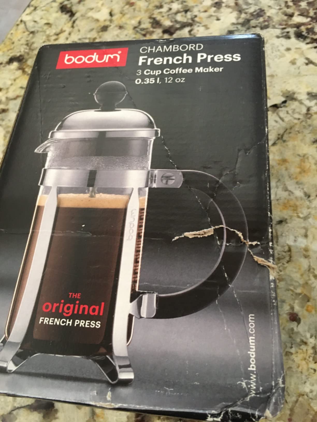 Bodum 34oz Chambord French Press Coffee Maker, High-Heat Borosilicate Glass, Polished Stainless Steel – Made in Portugal customer photo 1