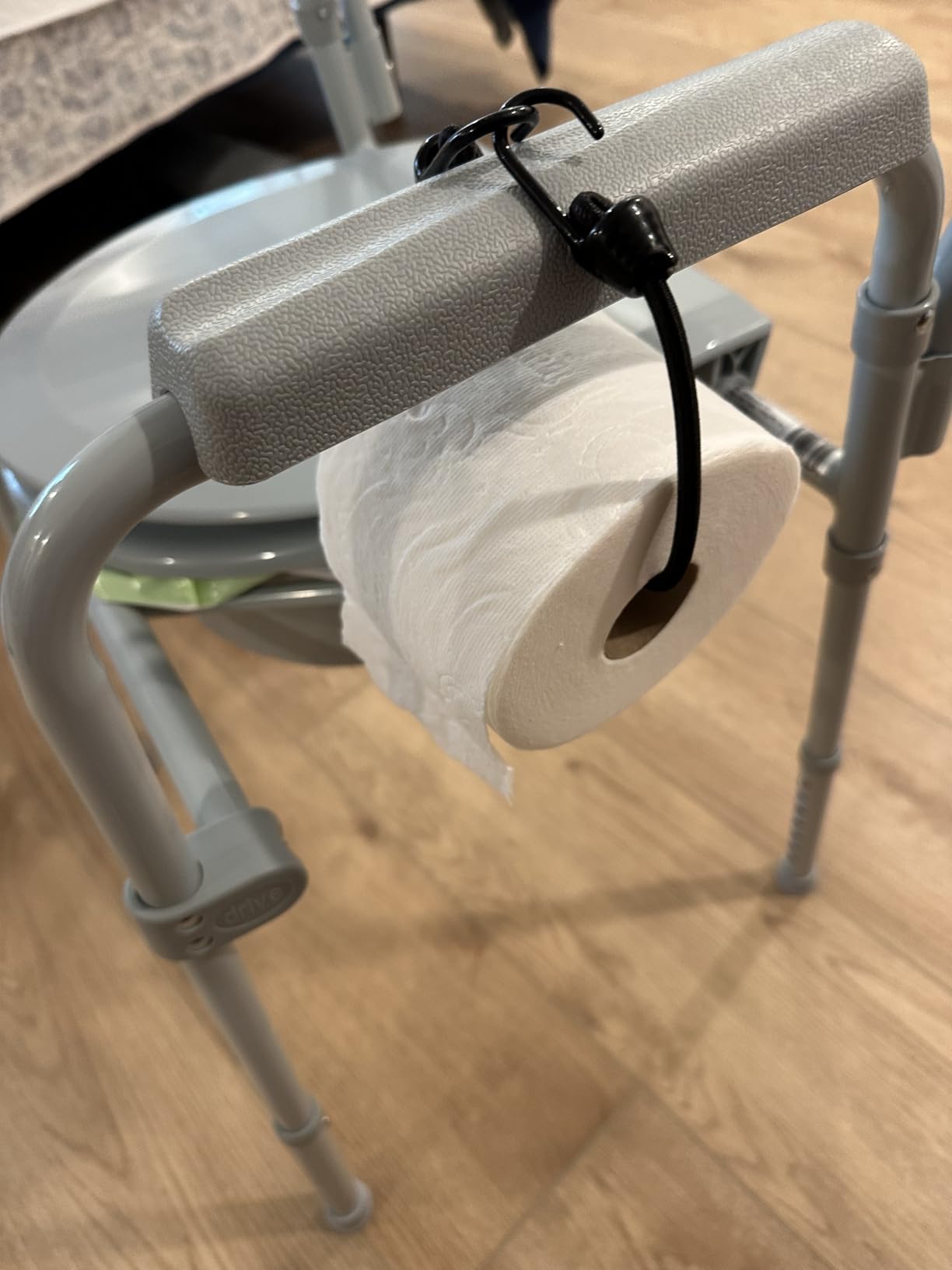 Drive Medical Folding Bedside Commode, Adjustable Height, Supports 350 lb customer photo 2