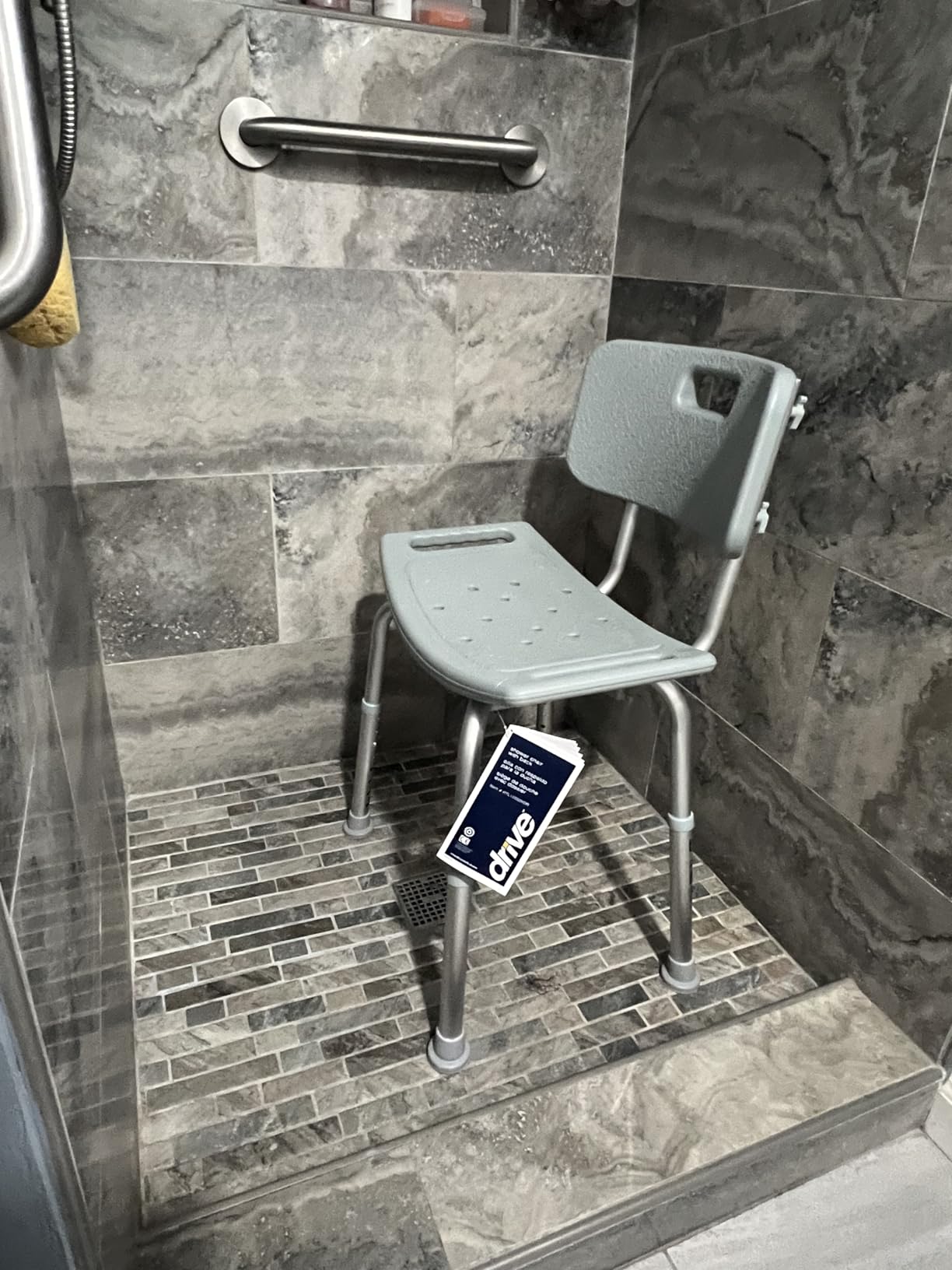 Drive Medical Shower Chair with Back and Suction Feet, Gray customer photo 1