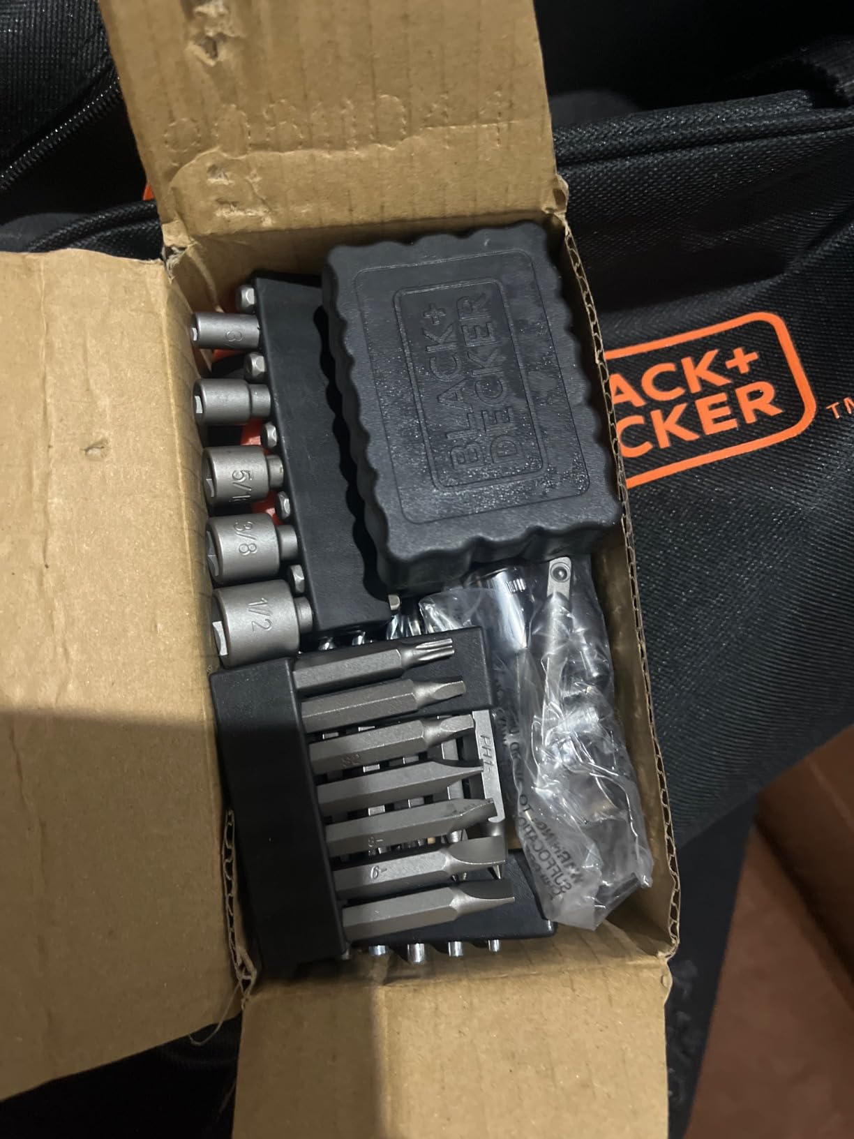 BLACK+DECKER 20V MAX POWERCONNECT Cordless Drill Driver Kit with Drill Bit Set and Sockets, 100 pc. Tool Kit for Home, Battery and Charger Included (BDC120VA100) customer photo 1