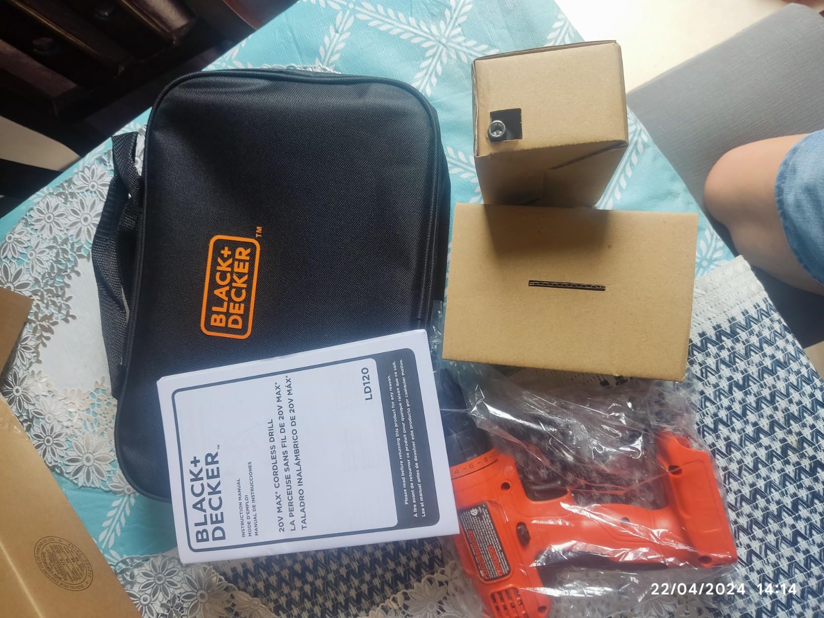 BLACK+DECKER 20V MAX POWERCONNECT Cordless Drill Driver Kit with Drill Bit Set and Sockets, 100 pc. Tool Kit for Home, Battery and Charger Included (BDC120VA100) customer photo 2