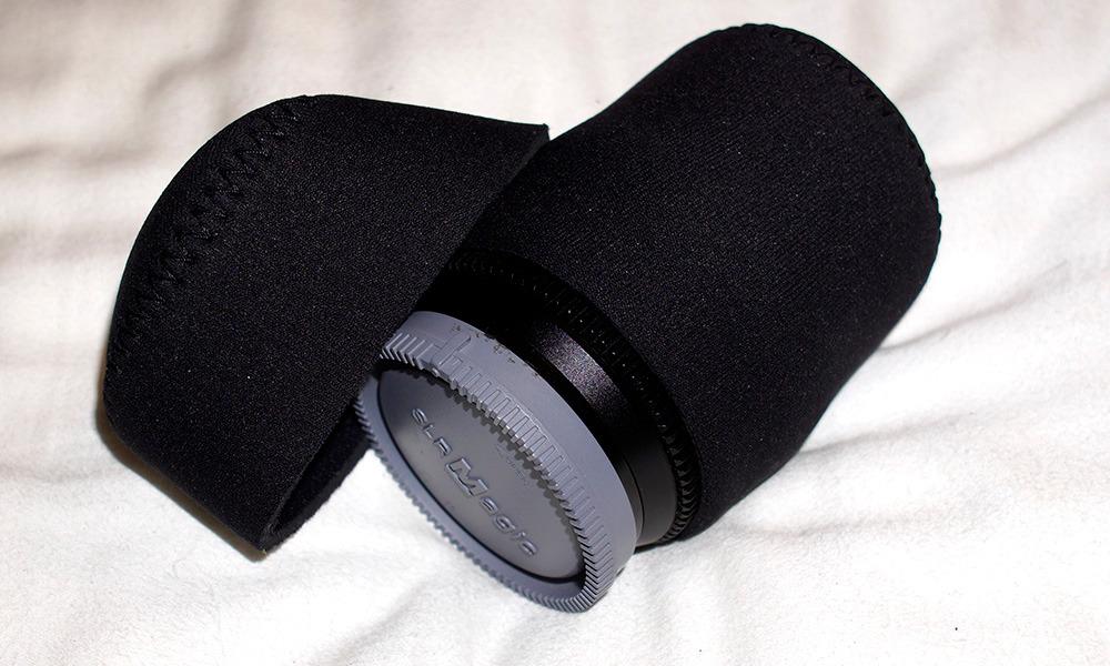 OP/TECH USA Fold-Over Neoprene Lens Pouch - Camera Lens Case for safe Lens Cover storage, Keeps your Lens secure with No-Lose Lid-253 (Black) - Made in USA customer photo 1