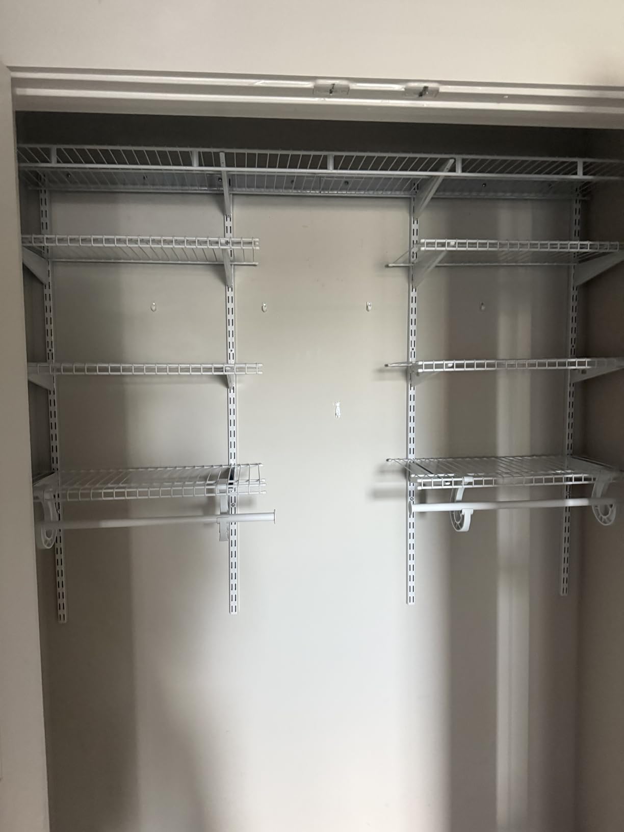 ClosetMaid ShelfTrack Wire Closet Organizer System, Adjustable 4-6 Ft. with Shelves, Clothes Rods, Hardware, Durable Steel, White customer photo 2