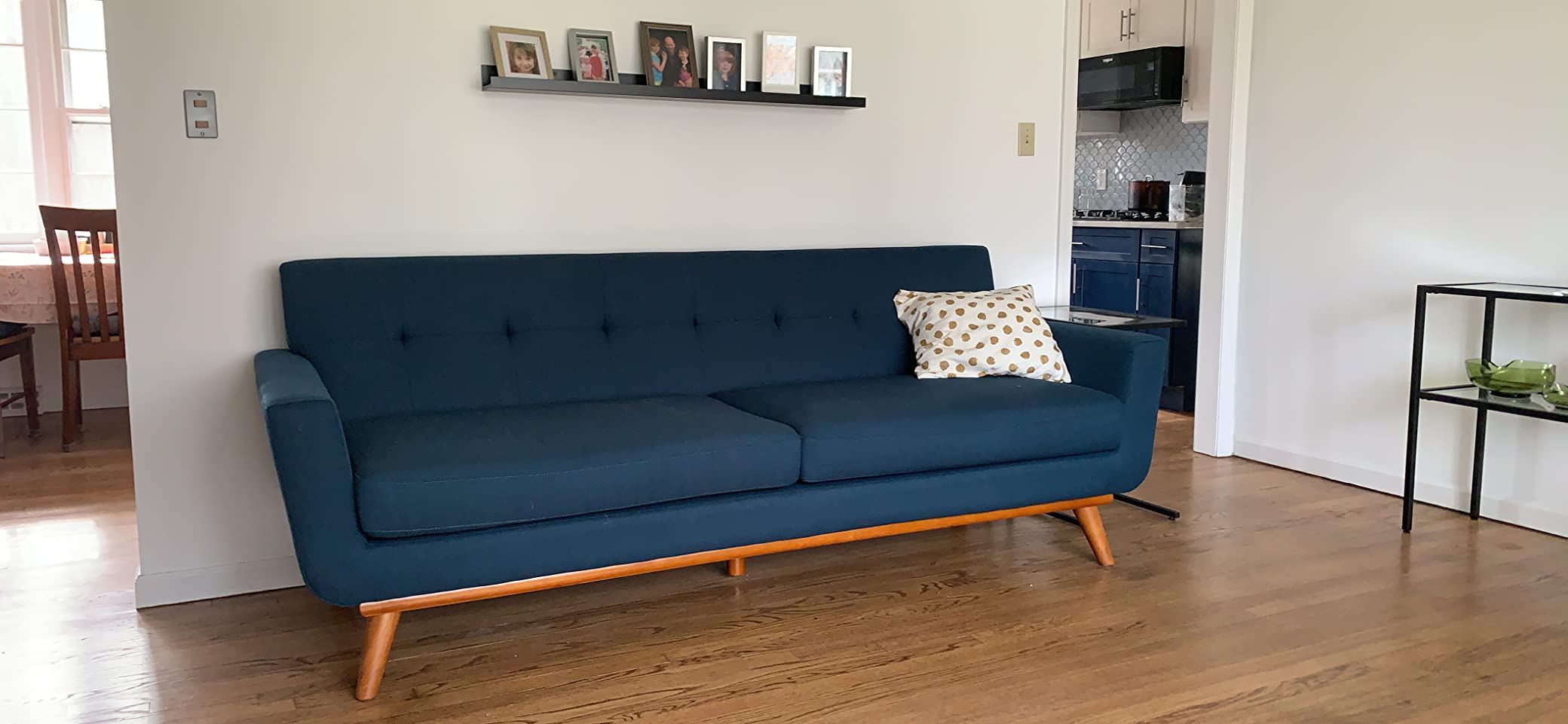 Modway Engage Mid-Century Modern Upholstered Fabric Sofa in Azure customer photo 2