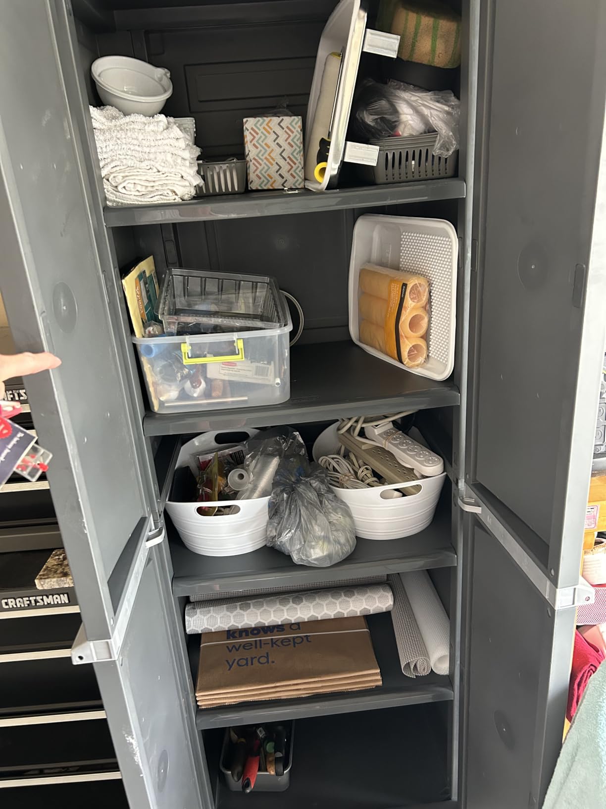 Sterilite 4 Shelf Cabinet, Lockable Utility Storage, Gray customer photo 1