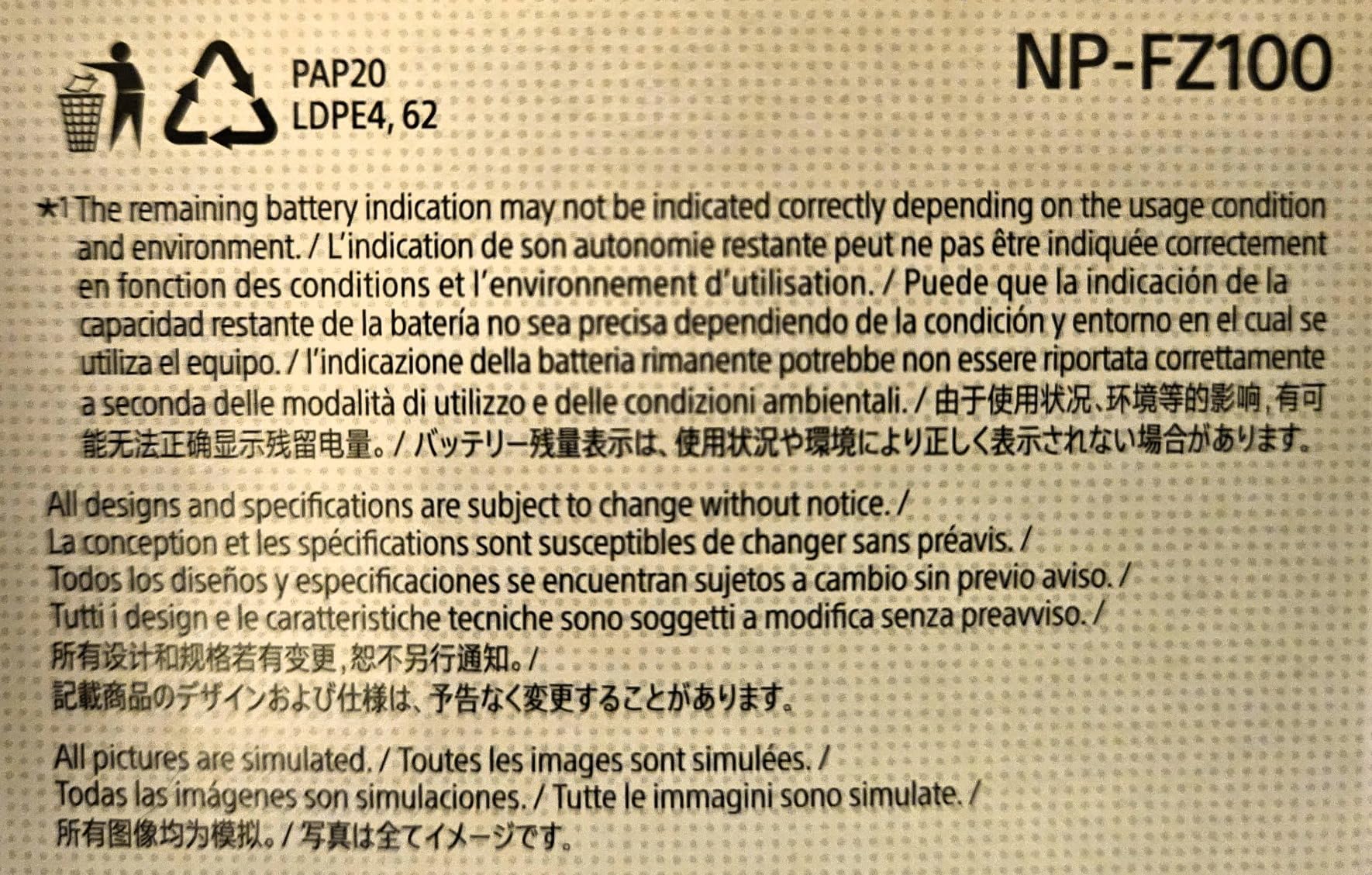 Sony NPFZ100 Z-Series Rechargeable Battery Pack for Alpha A7 III, A7R III, A9 Digital Cameras Black, 7.2 Volts customer photo 1