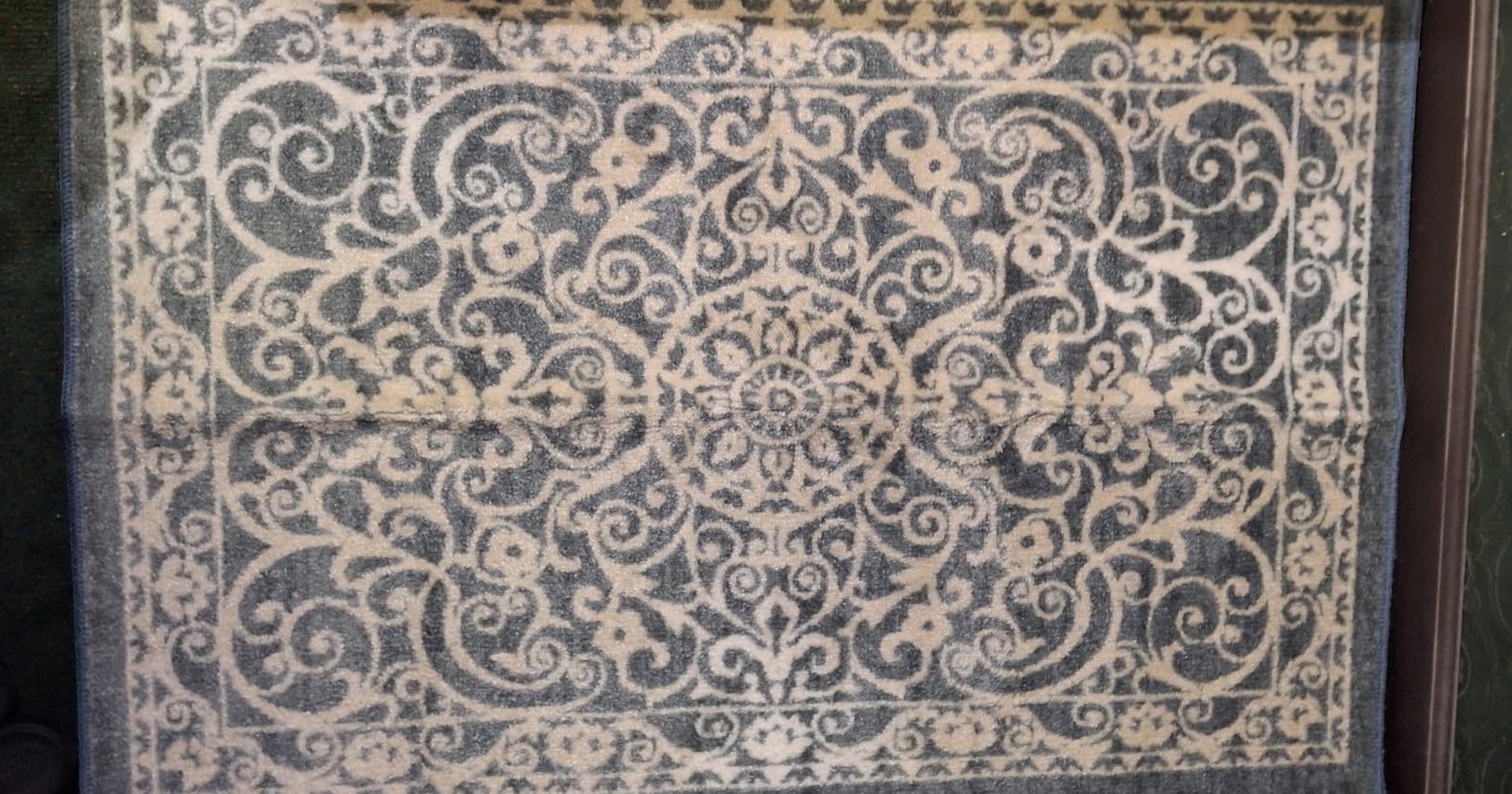 Maples Rugs Pelham Vintage Medallion Runner Rug - Made in USA - Washable, Non-Slip, Low Profile Indoor Rug for Hallway, Kitchen, and Laundry Room, 2' x 6', Blue/Grey customer photo 2