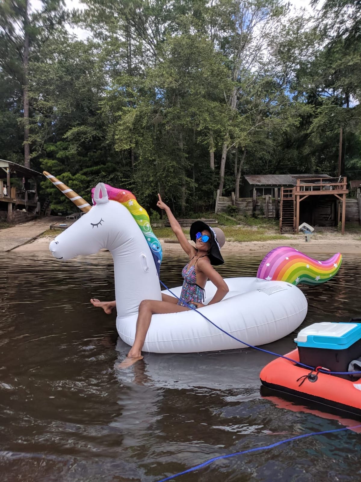 Jasonwell Giant Inflatable Unicorn Pool Float Floatie Ride On with Fast Valves Large Rideable Blow Up Summer Beach Swimming Pool Party Lounge Raft Decorations Toys for Kids Adults customer photo 1