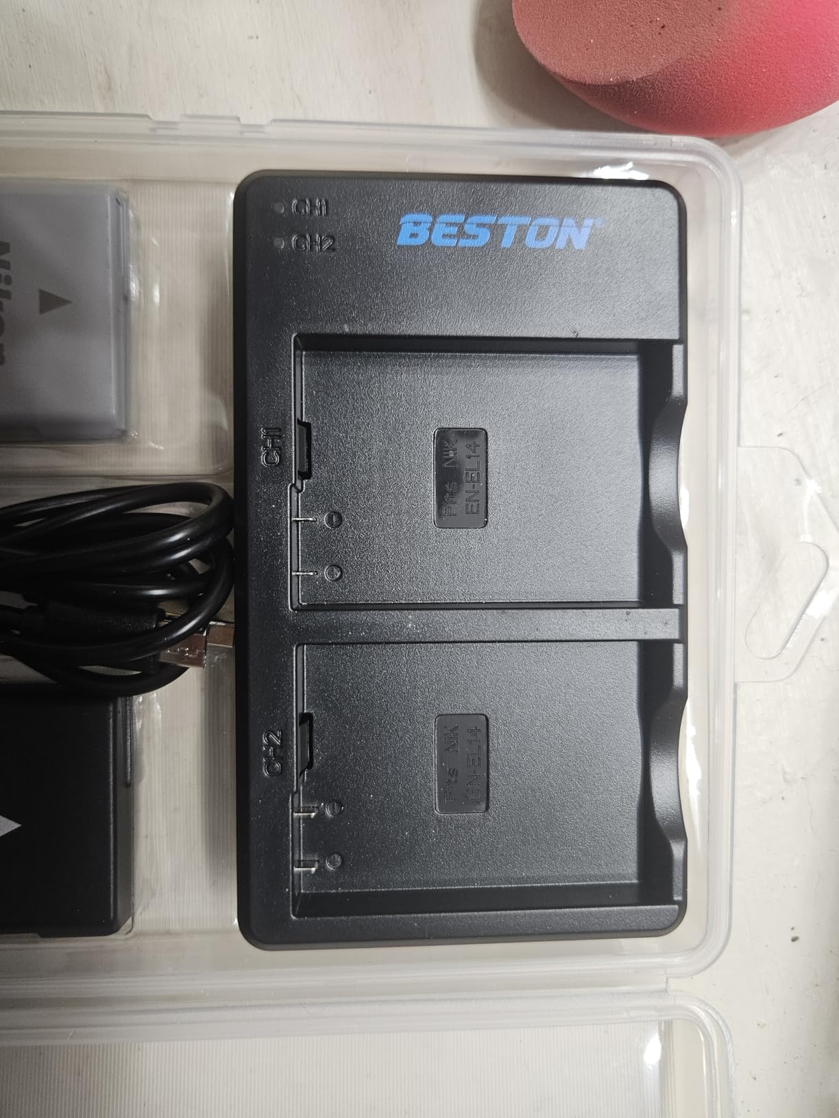 BESTON 2-Pack EN-EL14 / EN-EL14a Battery Packs and Rapid USB Charger Compatible with Nikon D3100 D3200 D3300 D3400 D3500 D5100 D5200 D5300 D5500 D5600 DF Coolpix customer photo 1