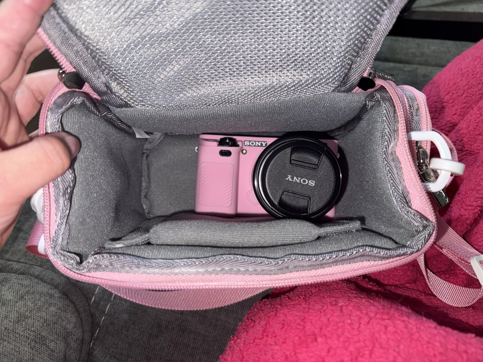 CADeN Compact Camera Shoulder Crossbody Bag Case Compatible for Nikon, Canon, Sony SLR/DSLR Mirrorless Cameras and Lenses Waterproof (1.0 S, Black) customer photo 2