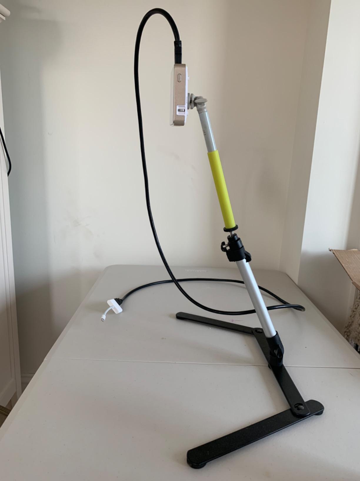 ChromLives Photo Copy Stand Pico Projector Stand with Phone Clamp Overhead Phone Mount Smartphone Compatible Tripod customer photo 1