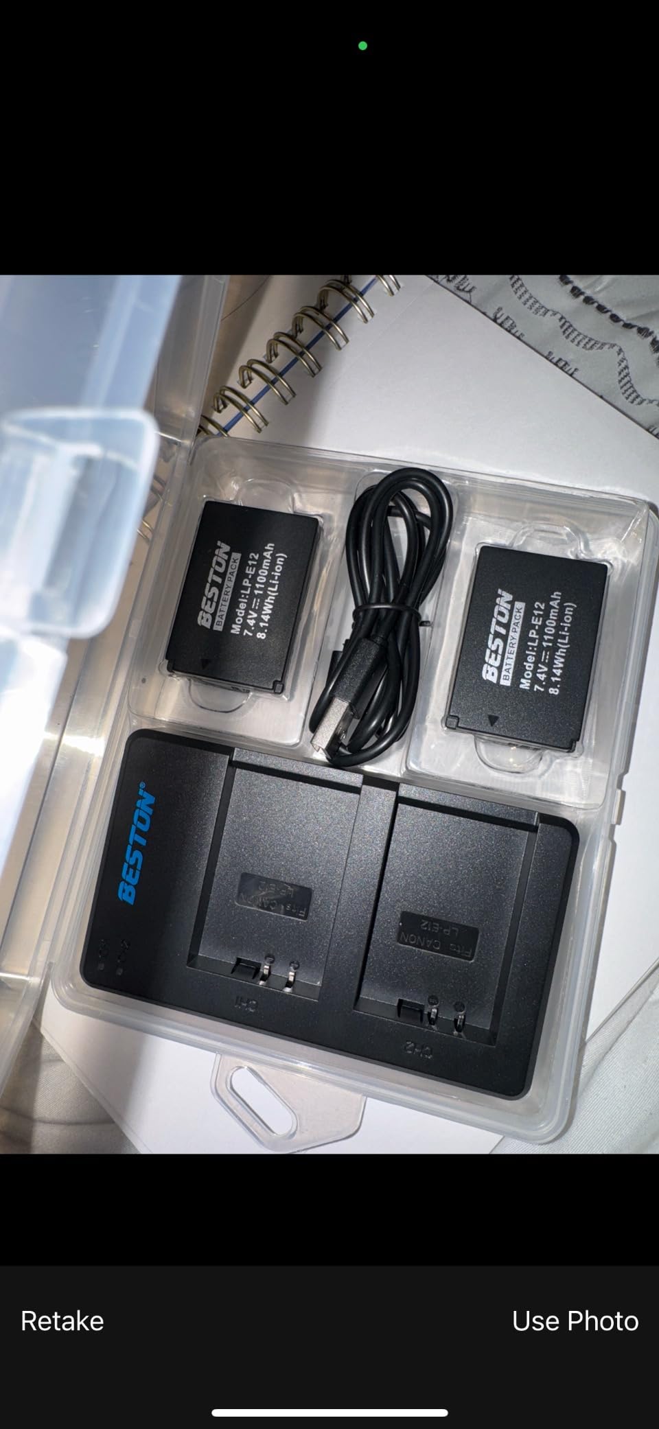 BESTON 2-Pack LP-E12 Battery Pack and Rapid USB Charging Base for Canon EOS M M2 M10, M50, M50 Mark II, M100 M200, Rebel SL1, PowerShot SX70 HS Cameras customer photo 1