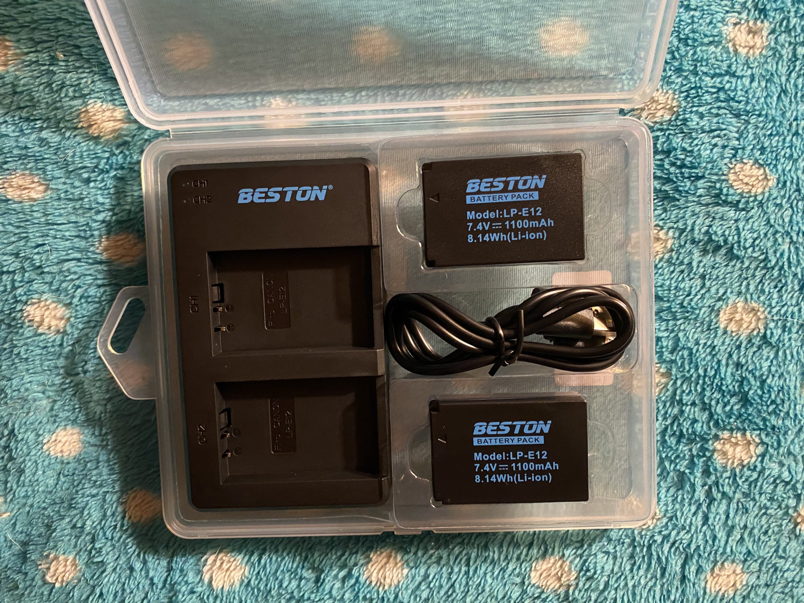 BESTON 2-Pack LP-E12 Battery Pack and Rapid USB Charging Base for Canon EOS M M2 M10, M50, M50 Mark II, M100 M200, Rebel SL1, PowerShot SX70 HS Cameras customer photo 2
