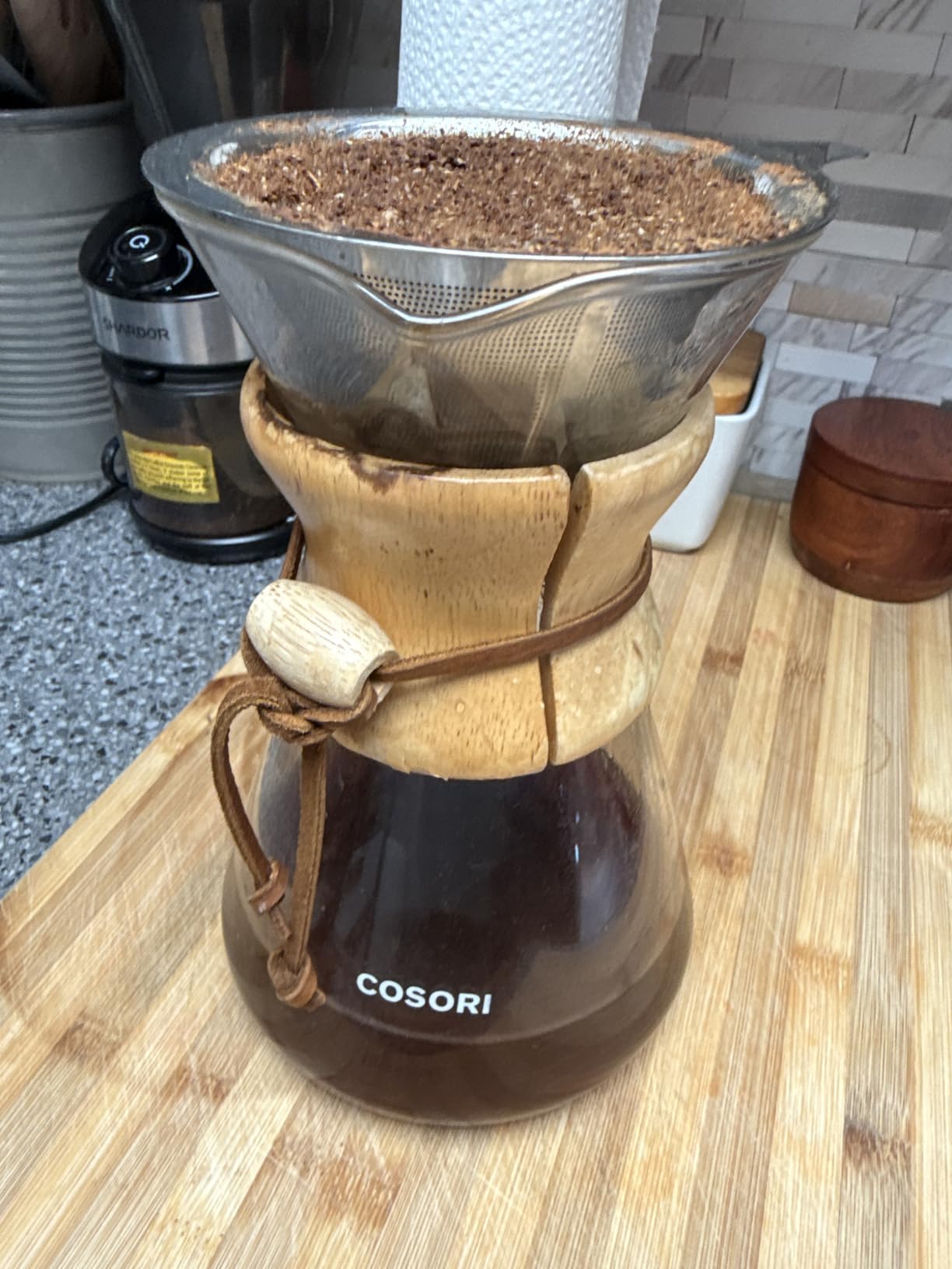 Cosori Pour Over Coffee Maker, Double Layer Stainless Steel Filter, 8cup customer photo 2
