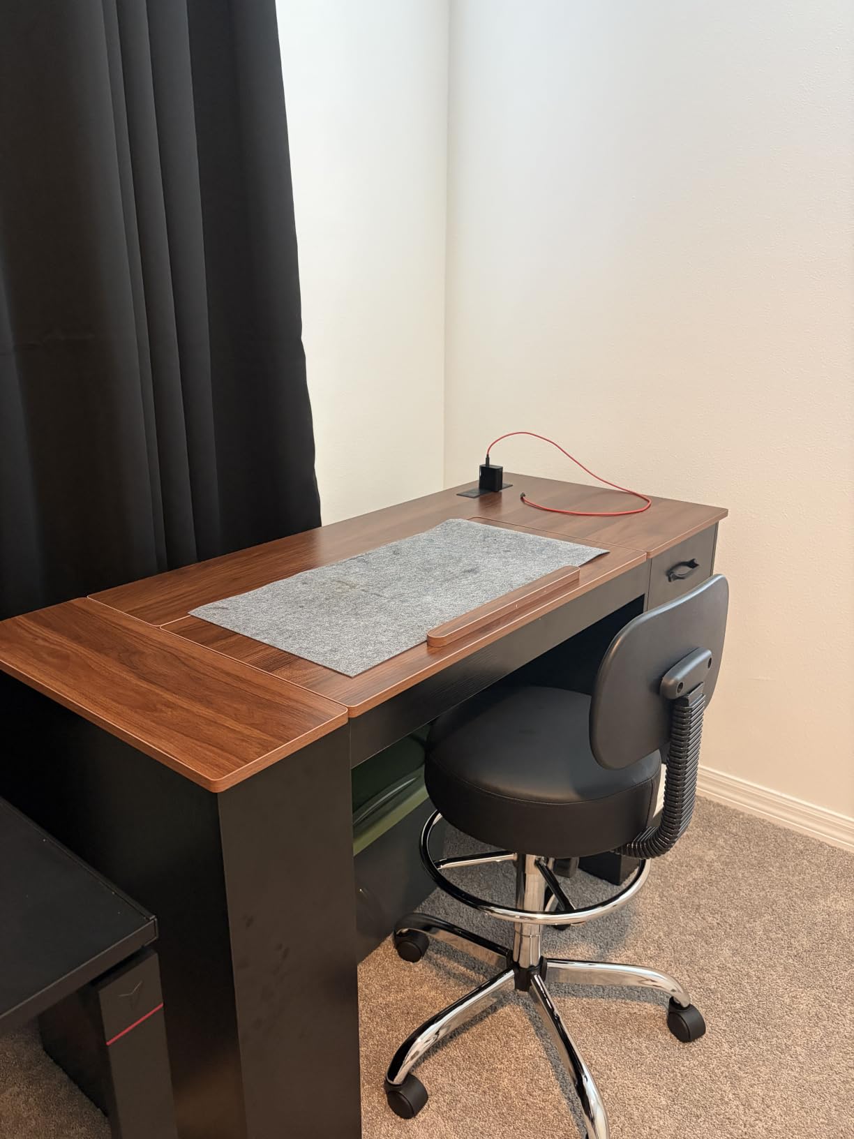 SUPERJARE Drafting Chair with Backrest, Adjustable Foot Rest Rolling Stool customer photo 1