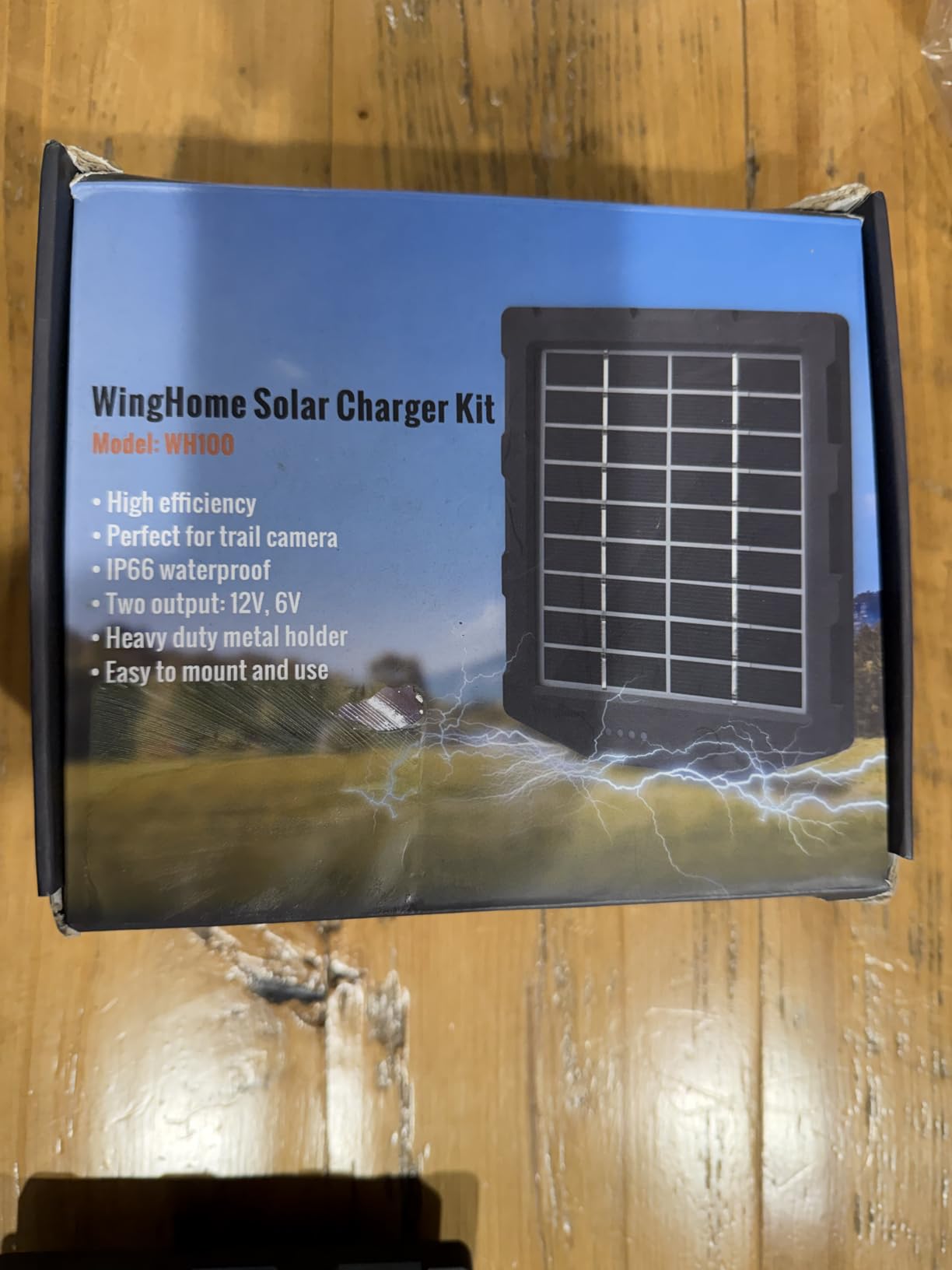 Trail Camera Solar Panel, WingHome Solar Battery Charger Kit 12V/1A 6V/1.5A with Build-in 2000mAH Rechargeable Lithium Battery IP66 Waterproof Hunting Accessory customer photo 1