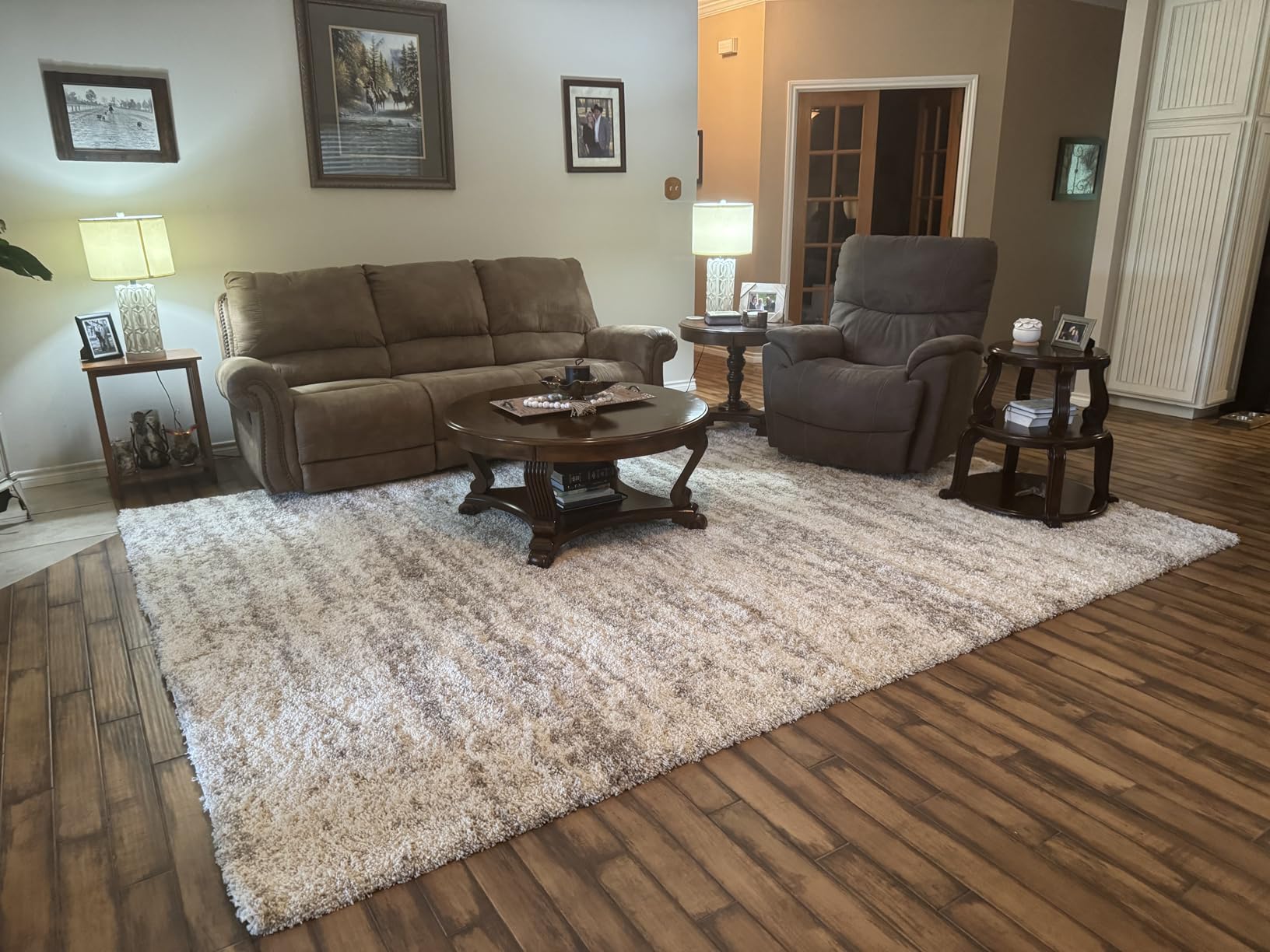 SAFAVIEH Hudson Shag Rug 8x10, Plush Modern Large Ivory & Beige SGH206B customer photo 2