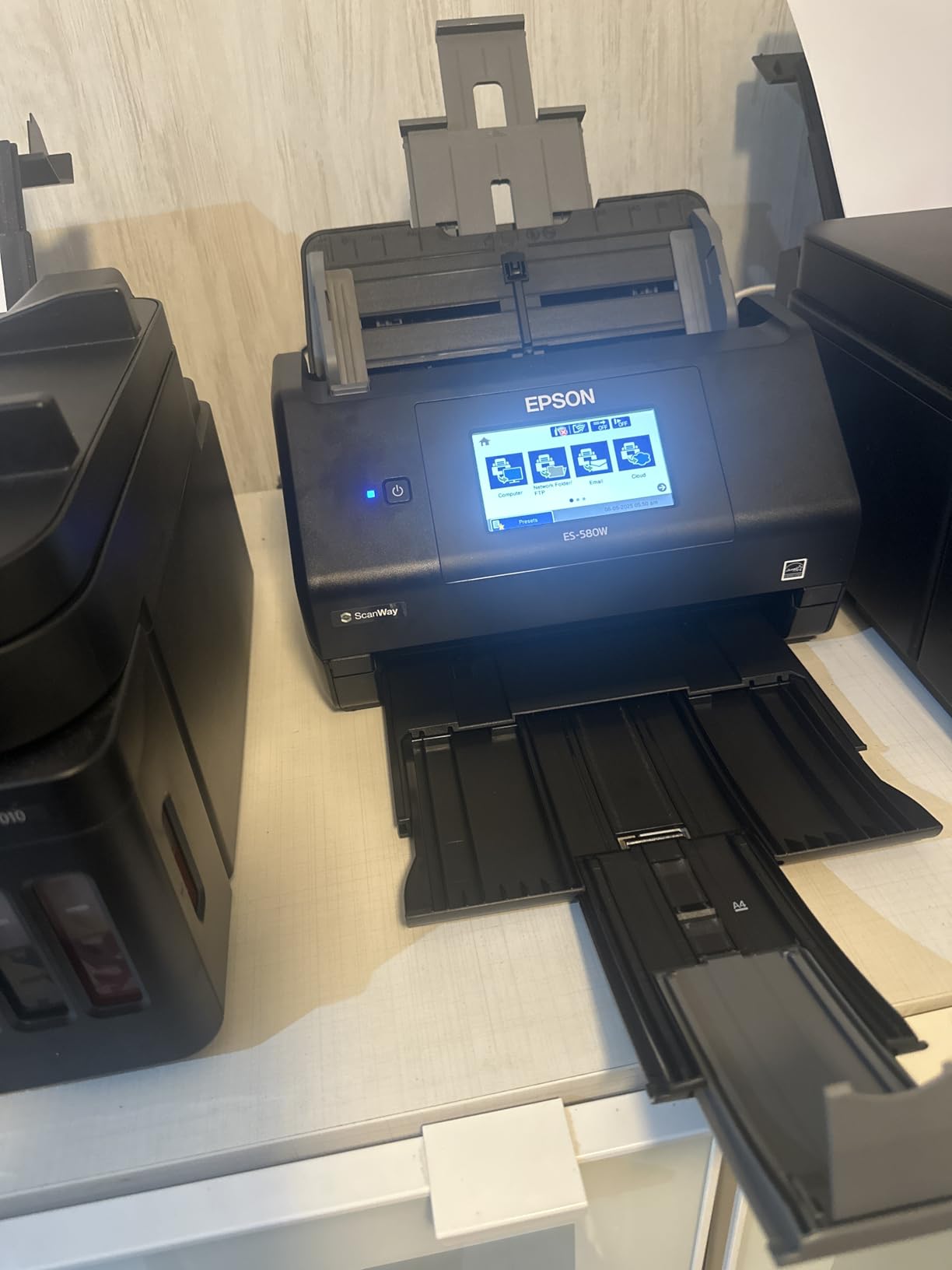 Epson Workforce ES-580W Wireless Color Duplex Desktop Document Scanner | For Computers including PC and Mac 100 Sheet ADF 4.3 in Touchscreen Black customer photo 2