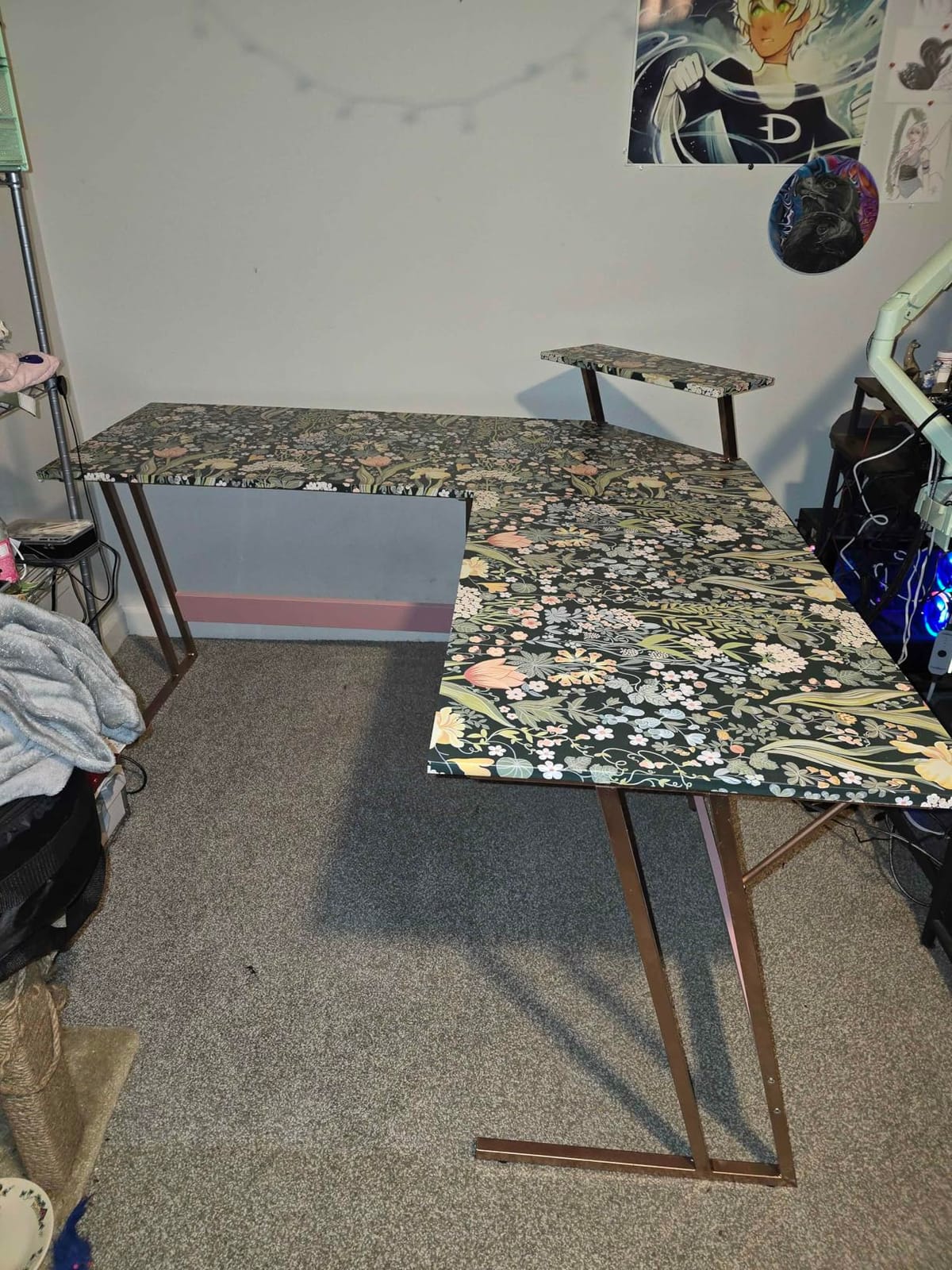 Homall L Shaped Gaming Desk Computer Corner Desk PC Gaming Desk Table with Large Monitor Riser Stand, 51 Inch, Black customer photo 1