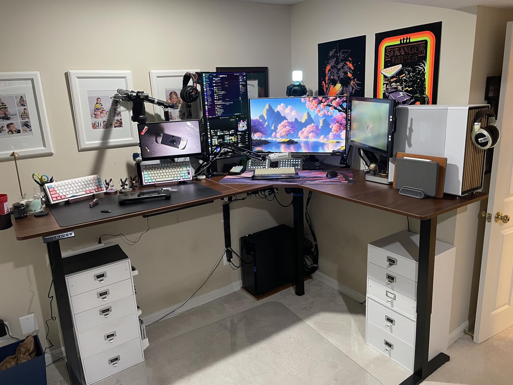 VIVO Black 63 x 55 in Corner Standing Desk, DESK-E3CTB, Electric L-Shaped, Holds 225 lbs, Sit Stand Height Adjustable, Memory Presets customer photo 1