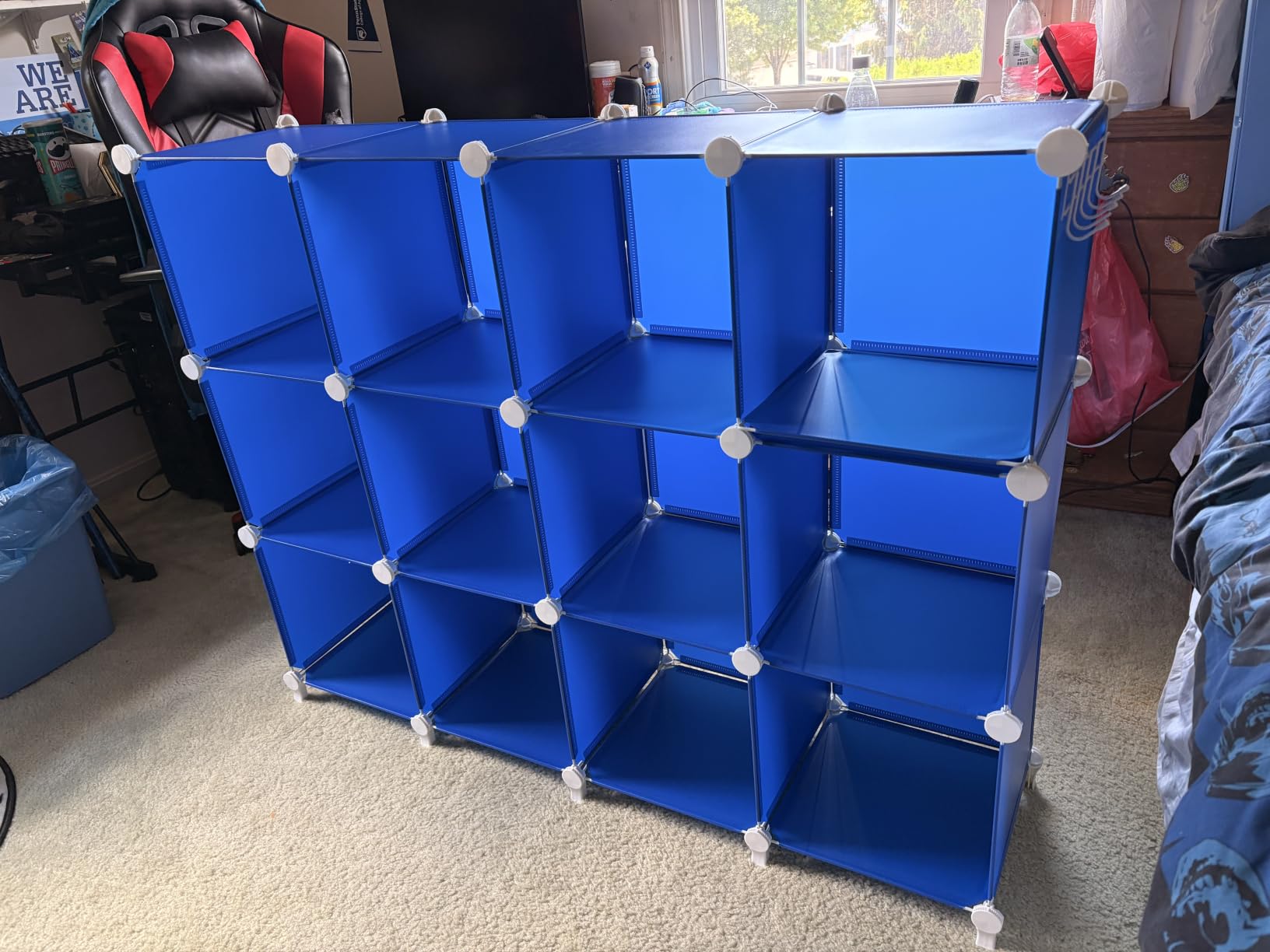 AWTATOS 12 Cube Storage Organizer, Closet Organizer Storage Shelves, DIY Stackable Storage Cubes, Plastic Clothes Shelving, White customer photo 1