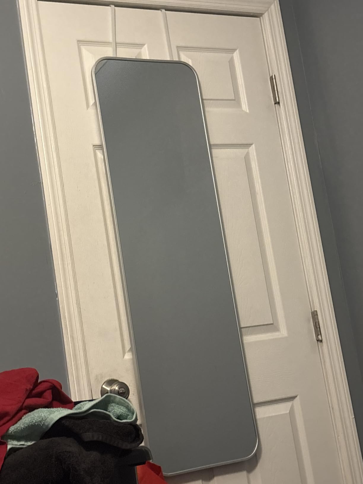 SCWF-GZ 47x14 Full Length Mirror Over the Door Hang or Wall Mounted Black customer photo 2