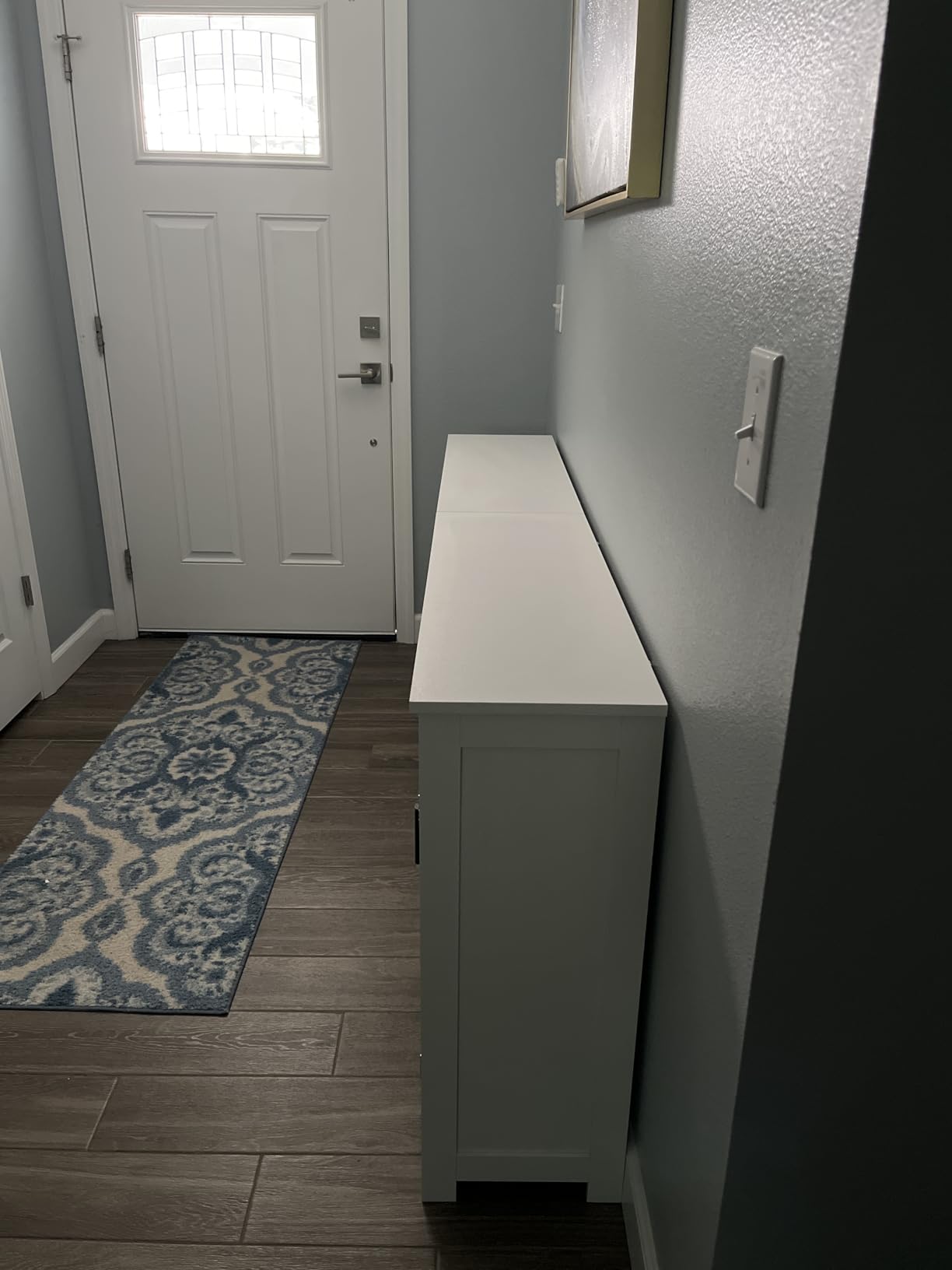 Iwell Storage Cabinet with 2 Doors and 4 Storage Shelves, Buffet Cabinet, Bathroom Cabinet for Living Room, Entryway, Home Office, White customer photo 2