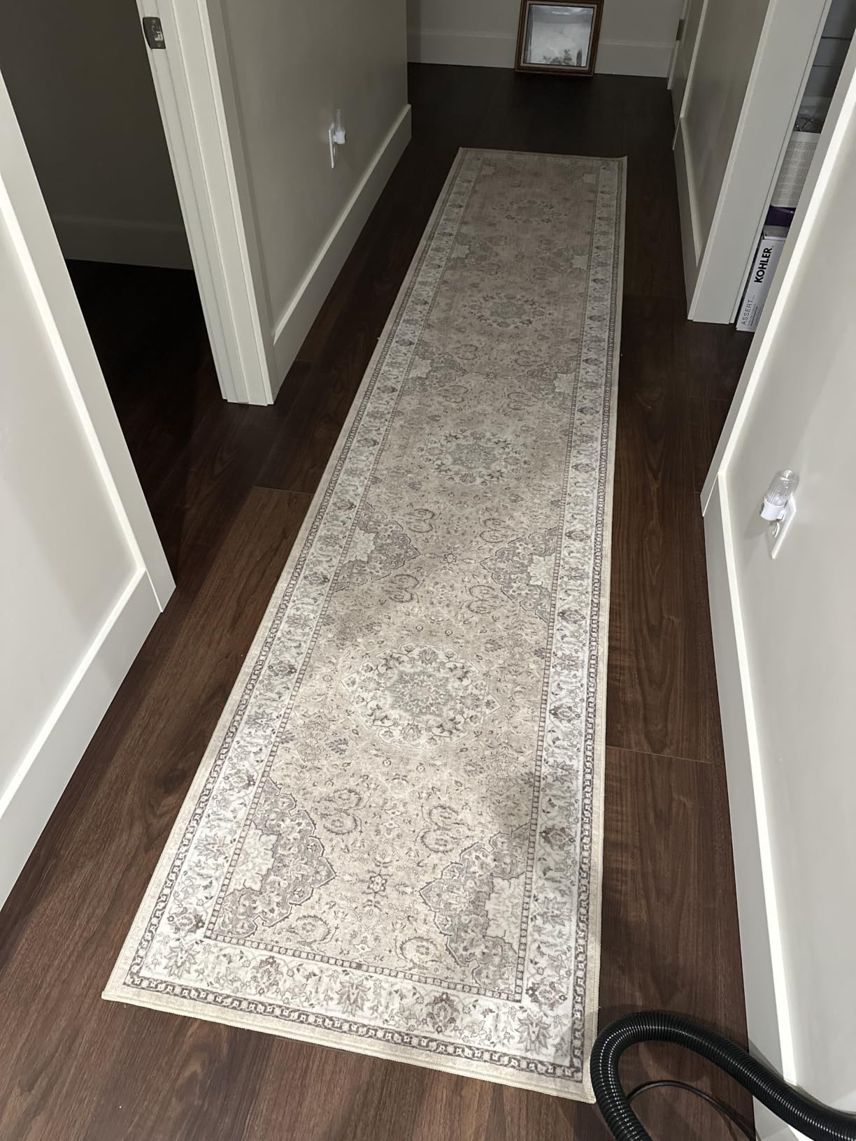 Hallway Washable Runner Rug - 2'6x14 Kitchen Rugs Entryway Rug Runner Vintage Soft Floor Mat Non Slip Indoor Farmhouse Carpet for Bathroom Living Room Bedroom (2'6''x14', Beige) customer photo 2