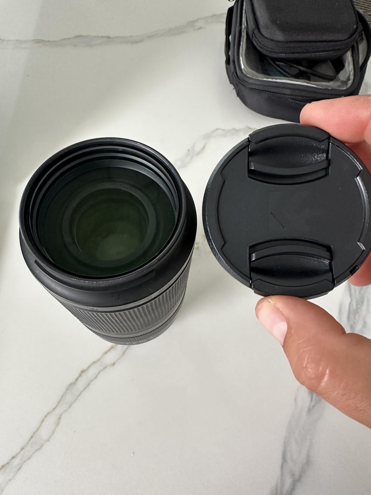 K&F CONCEPT 58mm Lens Cap Cover 4-in-1 Center Pinch Lens Cover for Rebel t7 | Anti-Loss Keeper Leash + Microfiber Cleaning Cloth Kits Compatible with Canon, Sony, Fujifilm Camera Lenses, PC02 customer photo 1