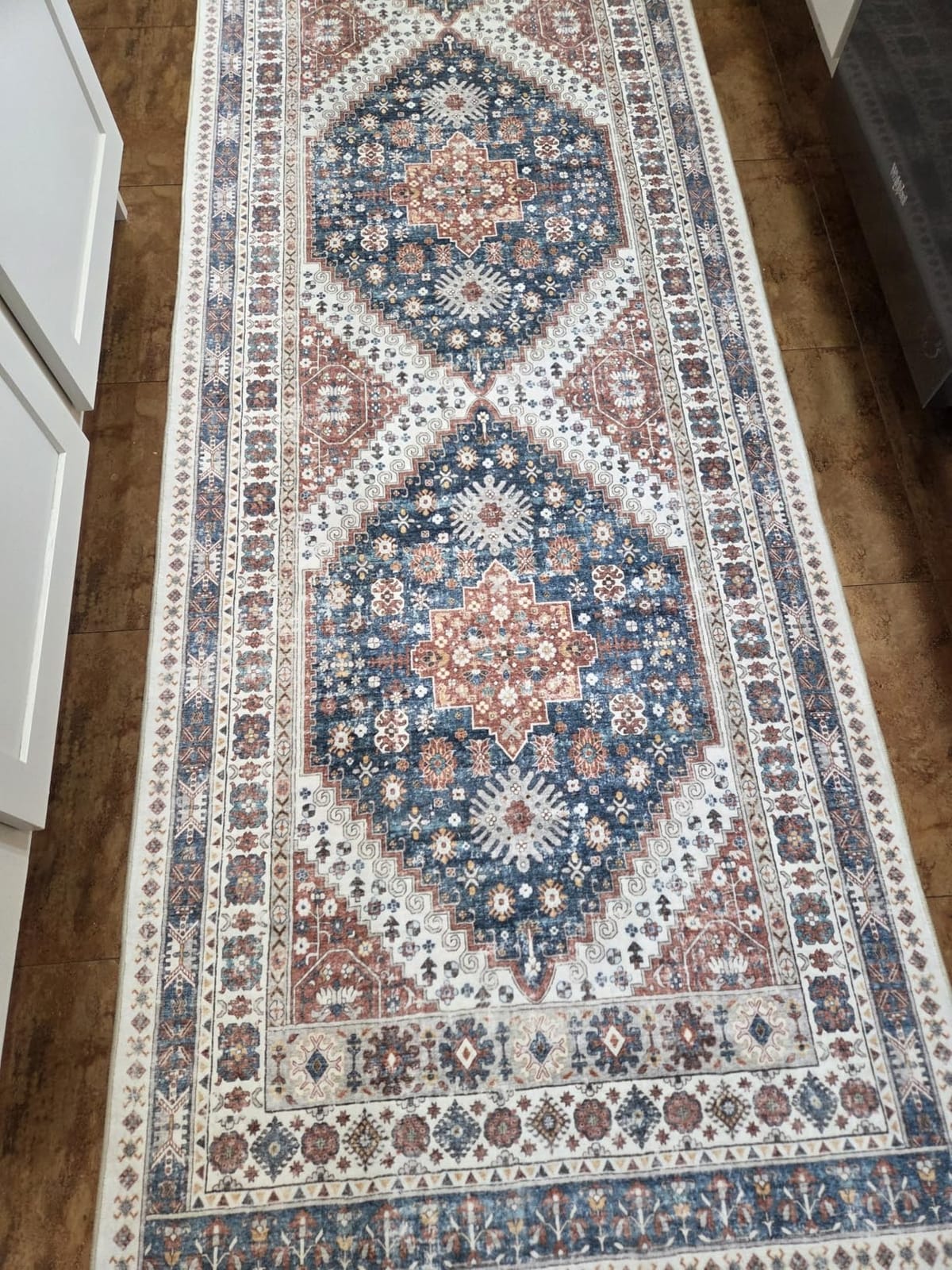 Madane Hallway Runner Rug 2x8 Washable Kitchen Rugs Non-Slip, Turmeric/Grey | Vintage Machine Washable Low-Pile Floor Carpet 8ft, Soft Ultra-Thin Throw Entry Foyer Mat for Entrance Laundry Living Room customer photo 2
