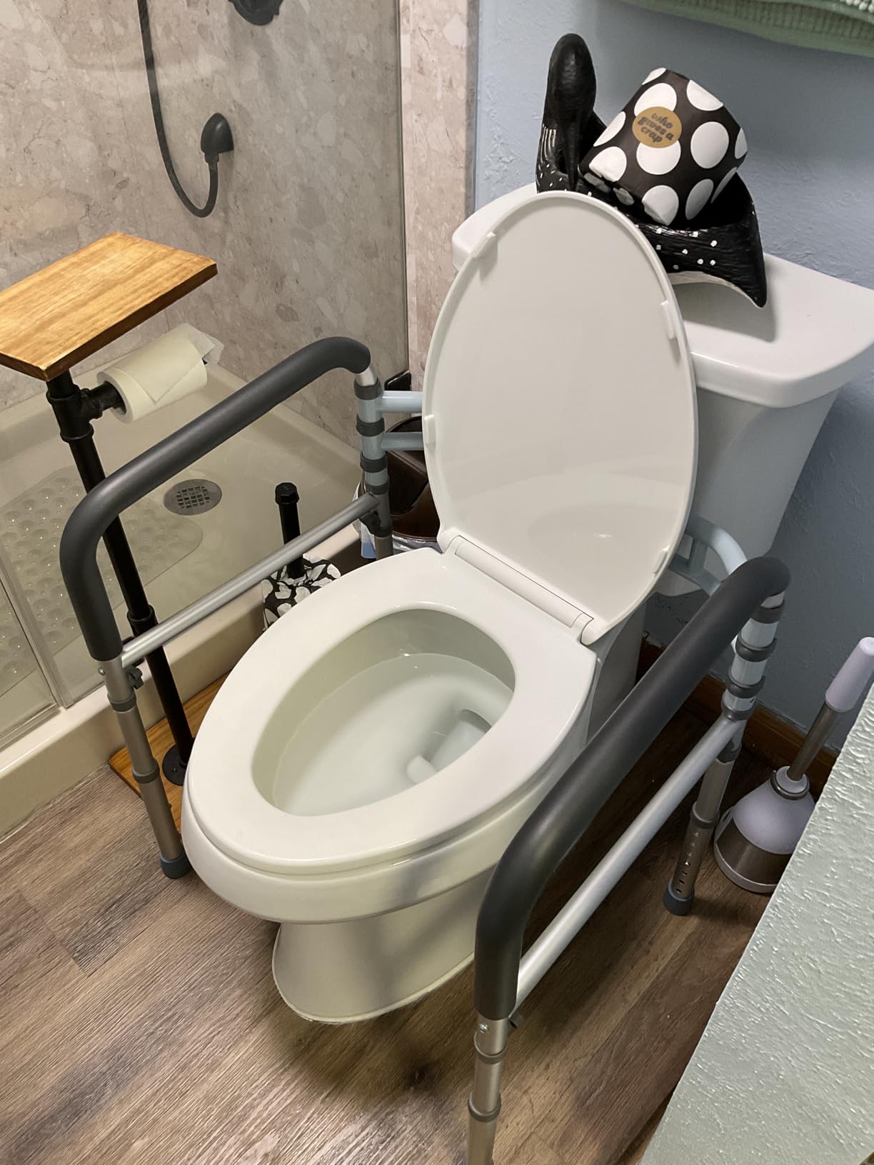 Lianjindun Toilet Safety Rails, 350 lbs, Adjustable Height & Width customer photo 1