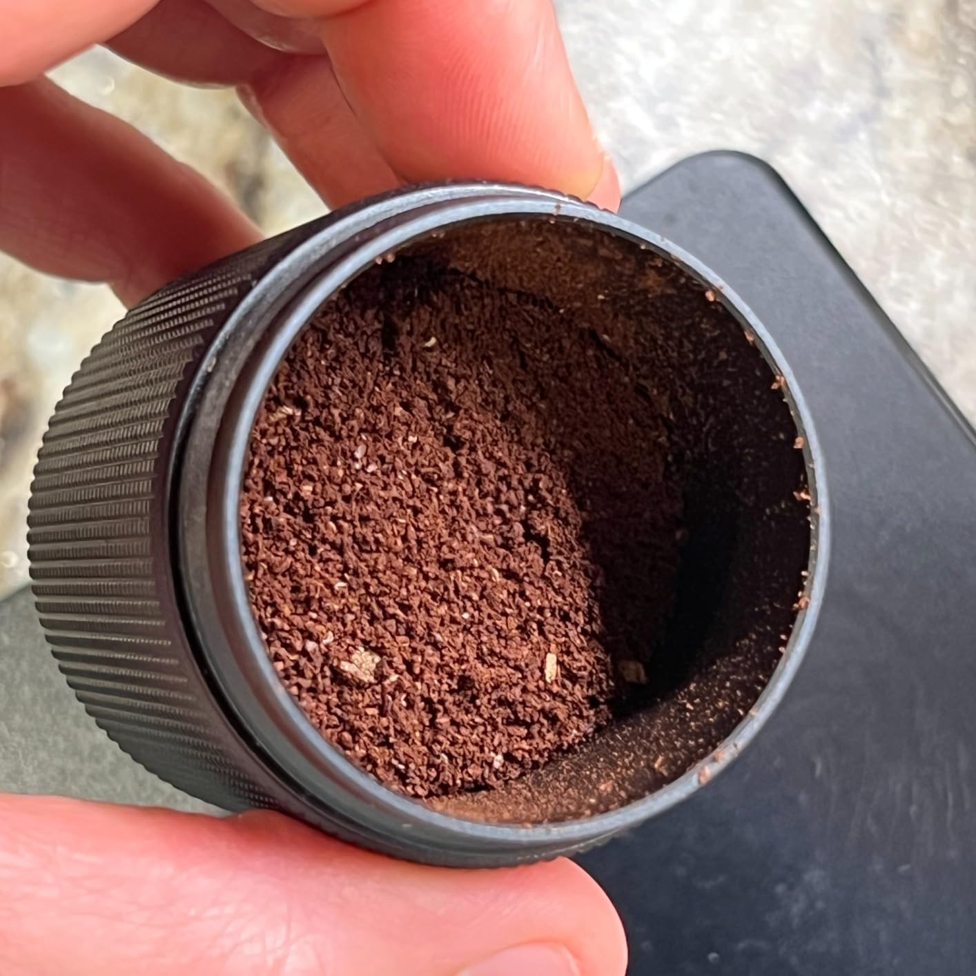 TIMEMORE Chestnut C3S Pro Manual Coffee Grinder, Stainless Steel S2C Conical Burr Coffee Grinder, Hand Coffee Grinder with Foldable Handle, Adjustable Grind Setting for Travel/Camping/Home, Black customer photo 2