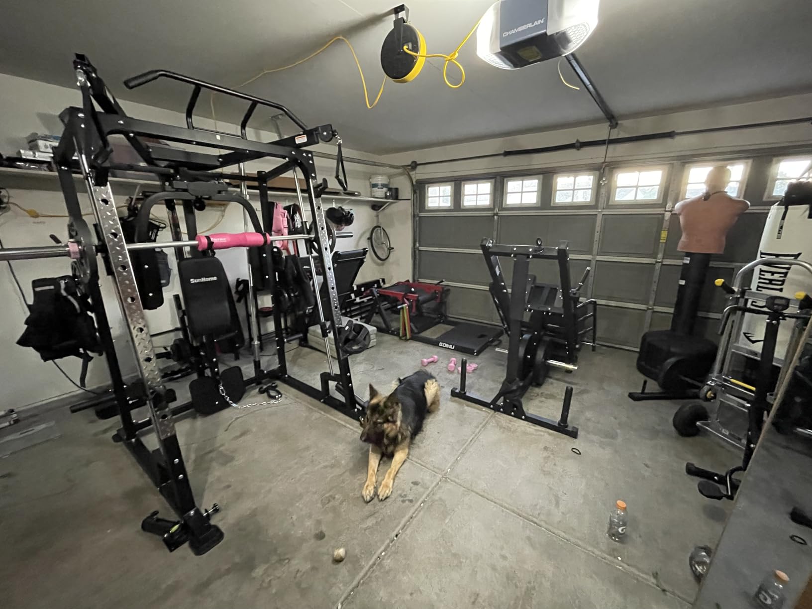 SunHome Smith Machine, 2000LBS Power Cage Squat Rack with Smith Bar, LAT Pull-Down Systems, Cable Crossover Machine for Home Gym customer photo 1