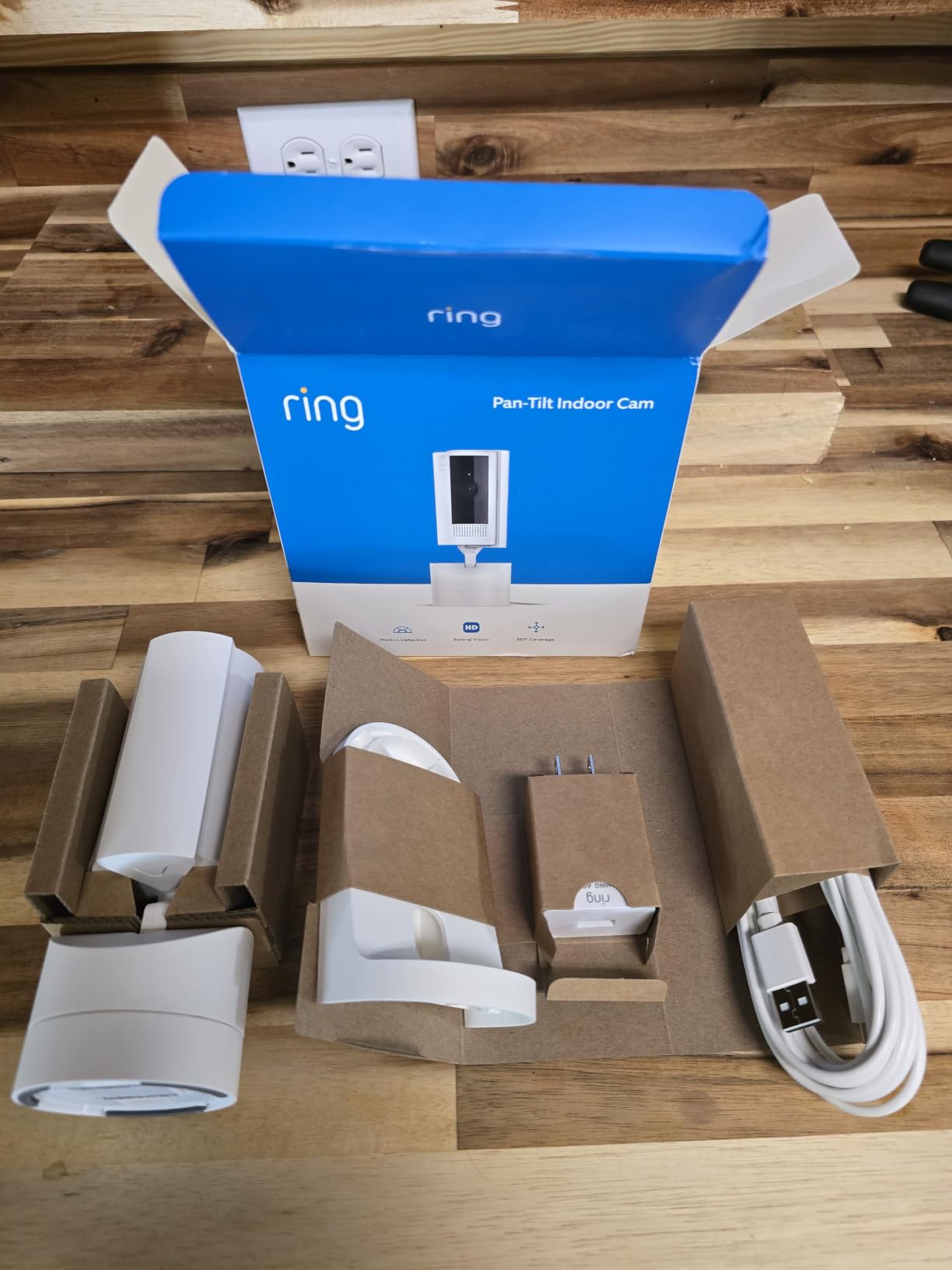Ring Pan-Tilt Indoor Cam (newest model), See all around your home or business with 360° pan coverage, HD video, plus Two-Way Talk, White customer photo 1