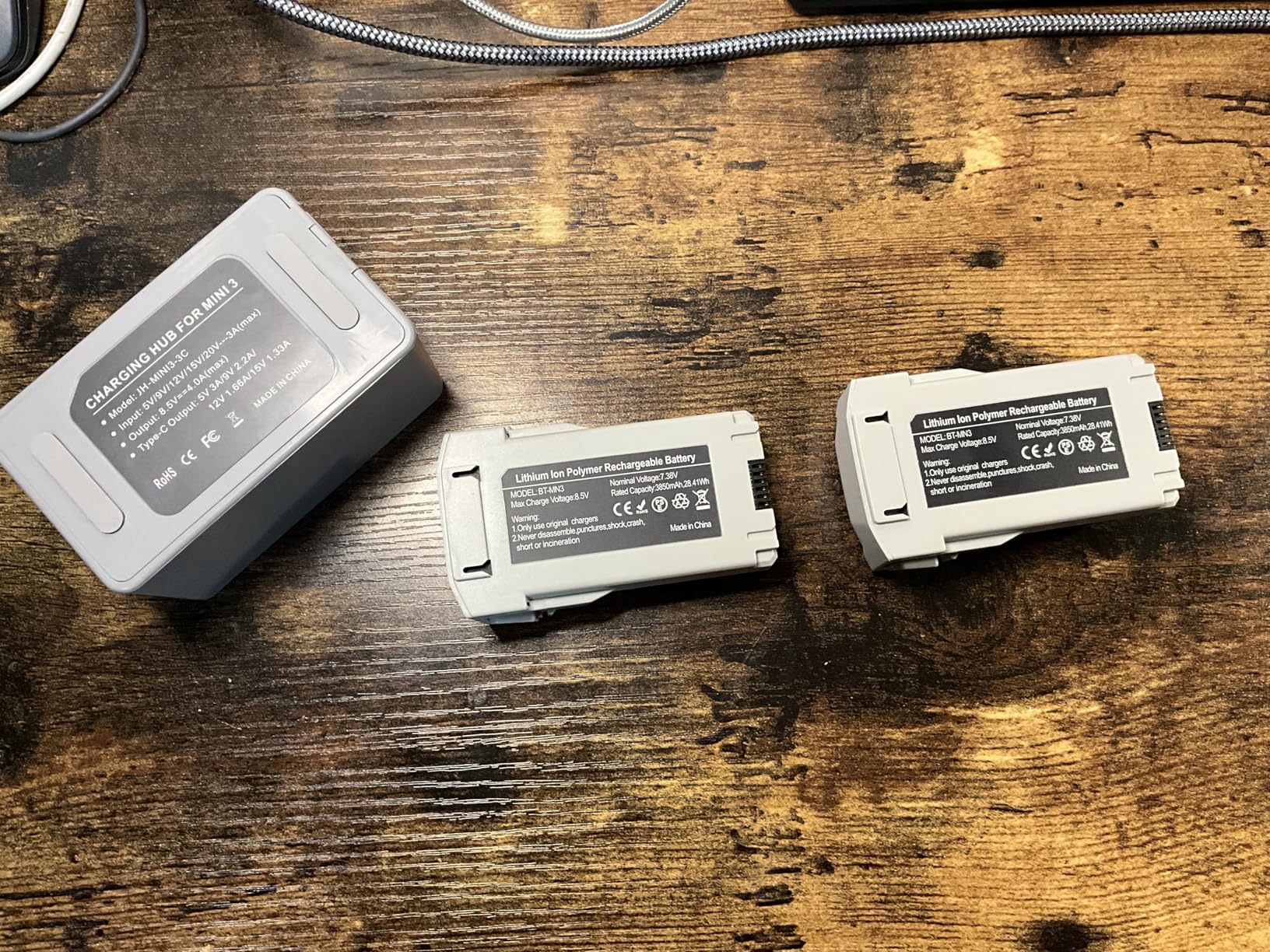Mini 3 Series Intelligent Flight Battery Plus(2 Packs) with Bi-Directional Charging Hub for DJI Mini 4 Pro/Mini 3/Mini 3 Pro, 3850mAh 47 Mins Flight Time customer photo 2