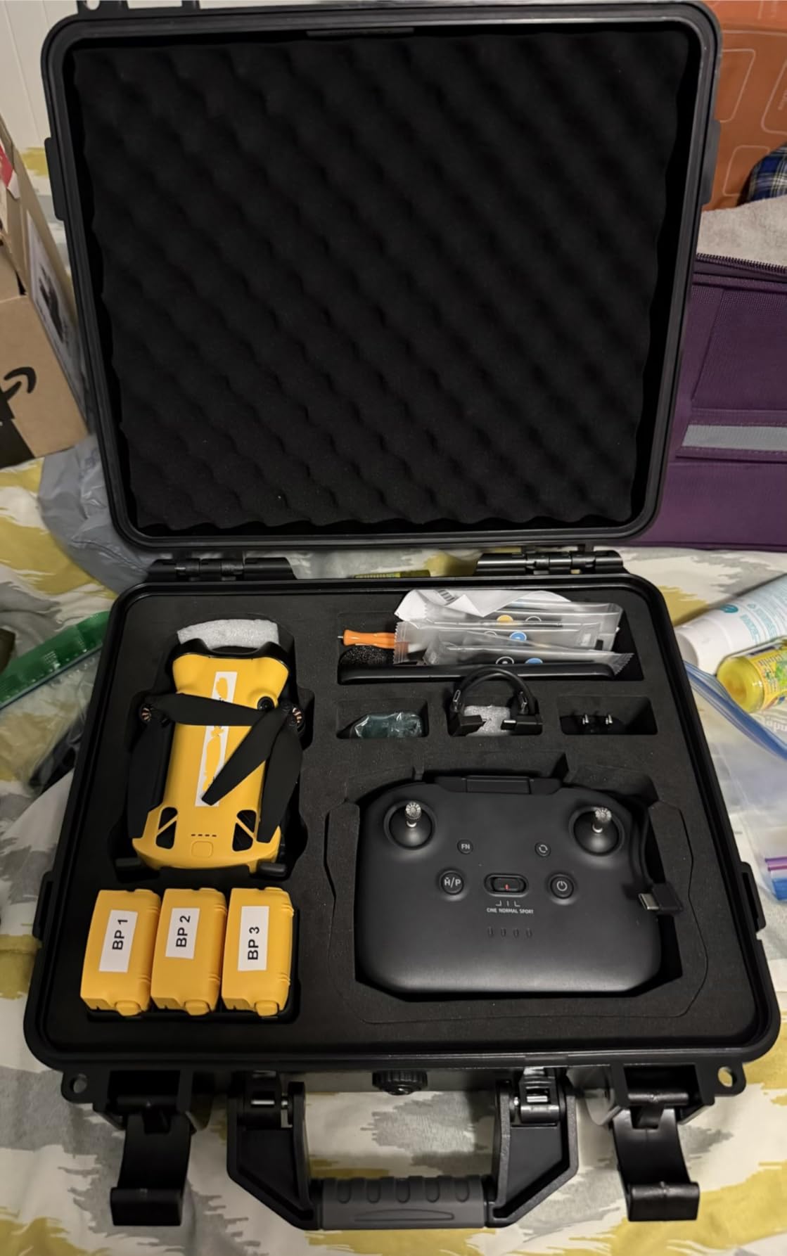 Lekufee Waterproof Hard Carrying Case for DJI Mini 4 Pro/4/3 Pro/Mini 3,Fly More Combo,DJI RC 2/RC,RC N3/2/1 Remote Controller and Accessories(Case Only) customer photo 1