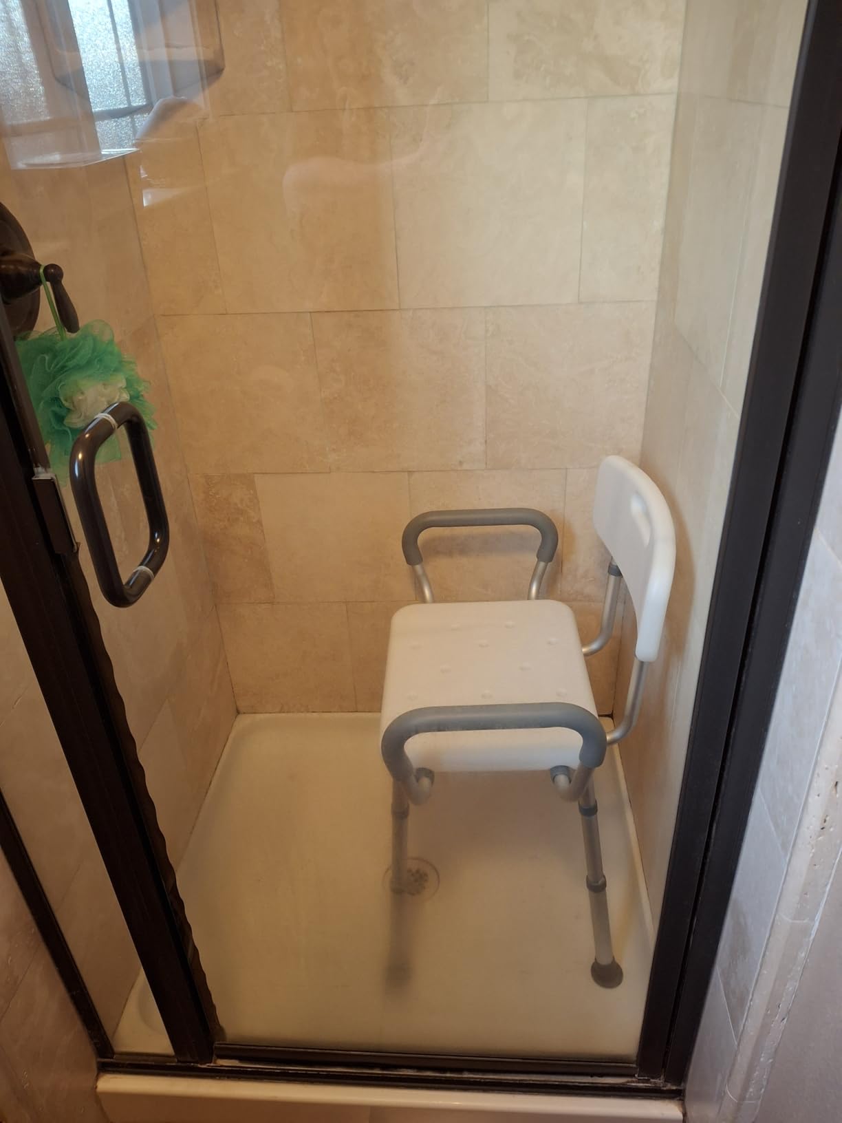 HOMLAND Shower Chair for Inside Shower with Padded Armrests and Back customer photo 2