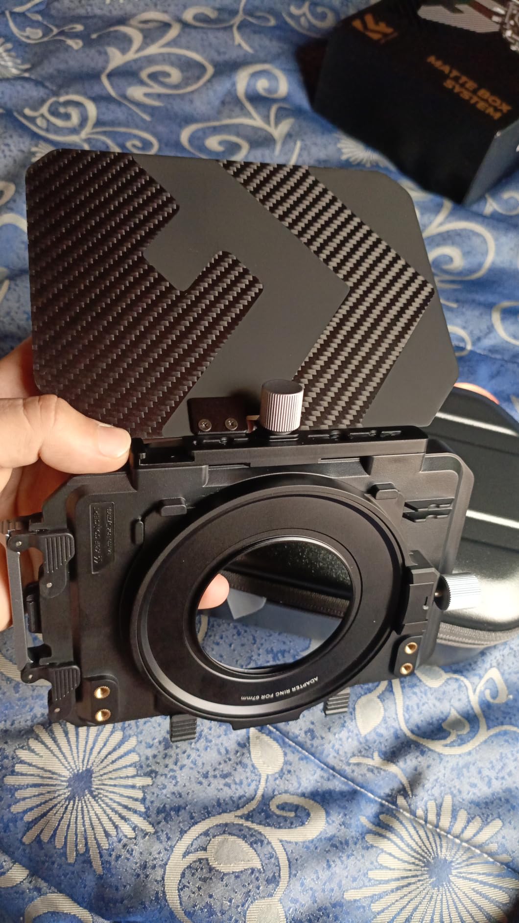 K&F CONCEPT Mini Matte Box, DSLR Mattebox with Carbon Fiber Top Flag Square Filters Trays, for 67/72/77/82/95mm Lenses, for 4x5.65 Square ND UV Filter/Circular Filter-FM703 customer photo 2