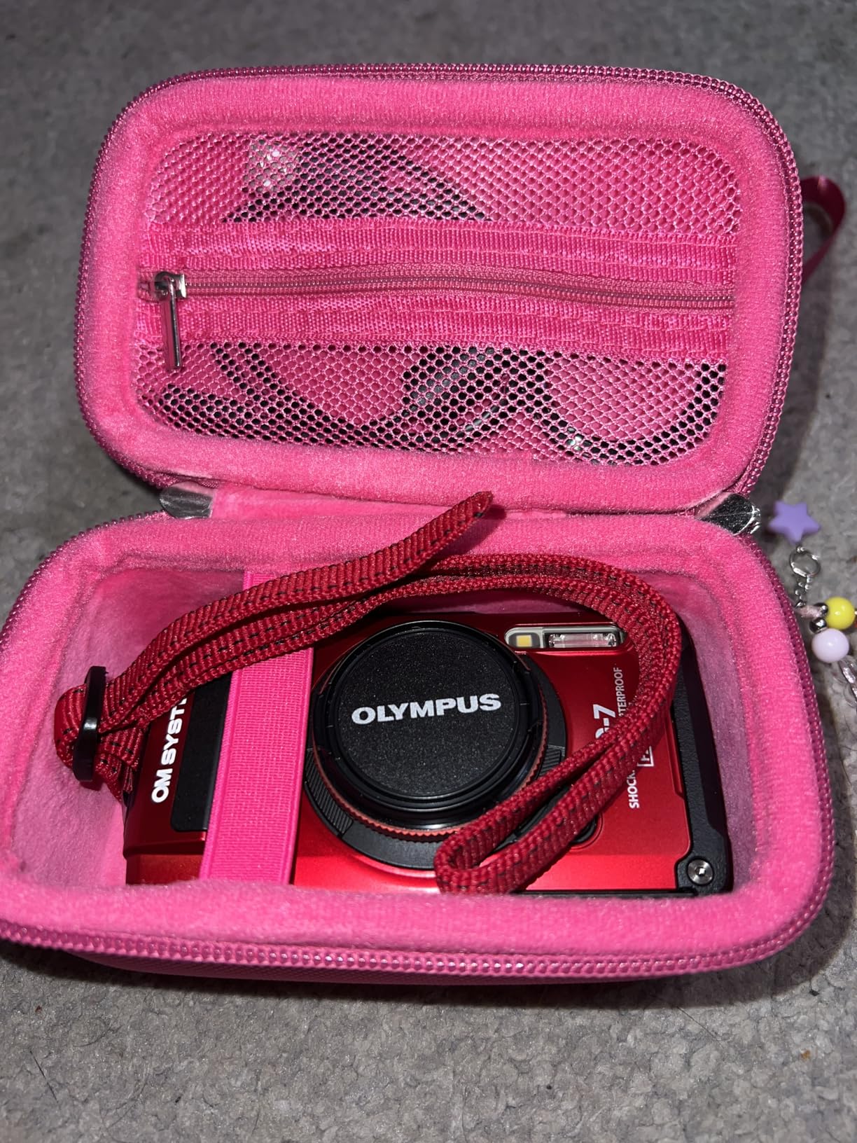 Carrying Case for Olympus Tough TG-7 Digital Camera/Tough TG-6 / TG-5 / TG-4 Underwater Digital Camera, Storage Holder Travel Bag with Mesh Pocket for Battery Pack, Charging Cable, Black customer photo 1