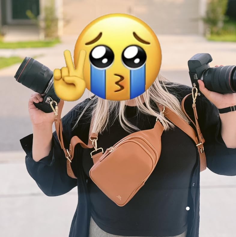 Ruby+Rae The Duo Camera Harness & Crossbody Bag, Camera Harness with Removable Crossbody Bag, Vegan Leather, Suede Interior customer photo 2